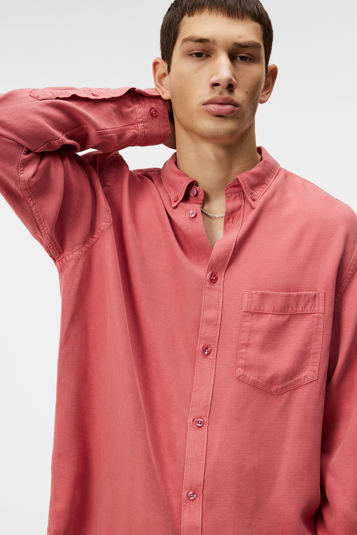 Reg LS Structure Tencel Shirt / Dusty Cedar - Image 5