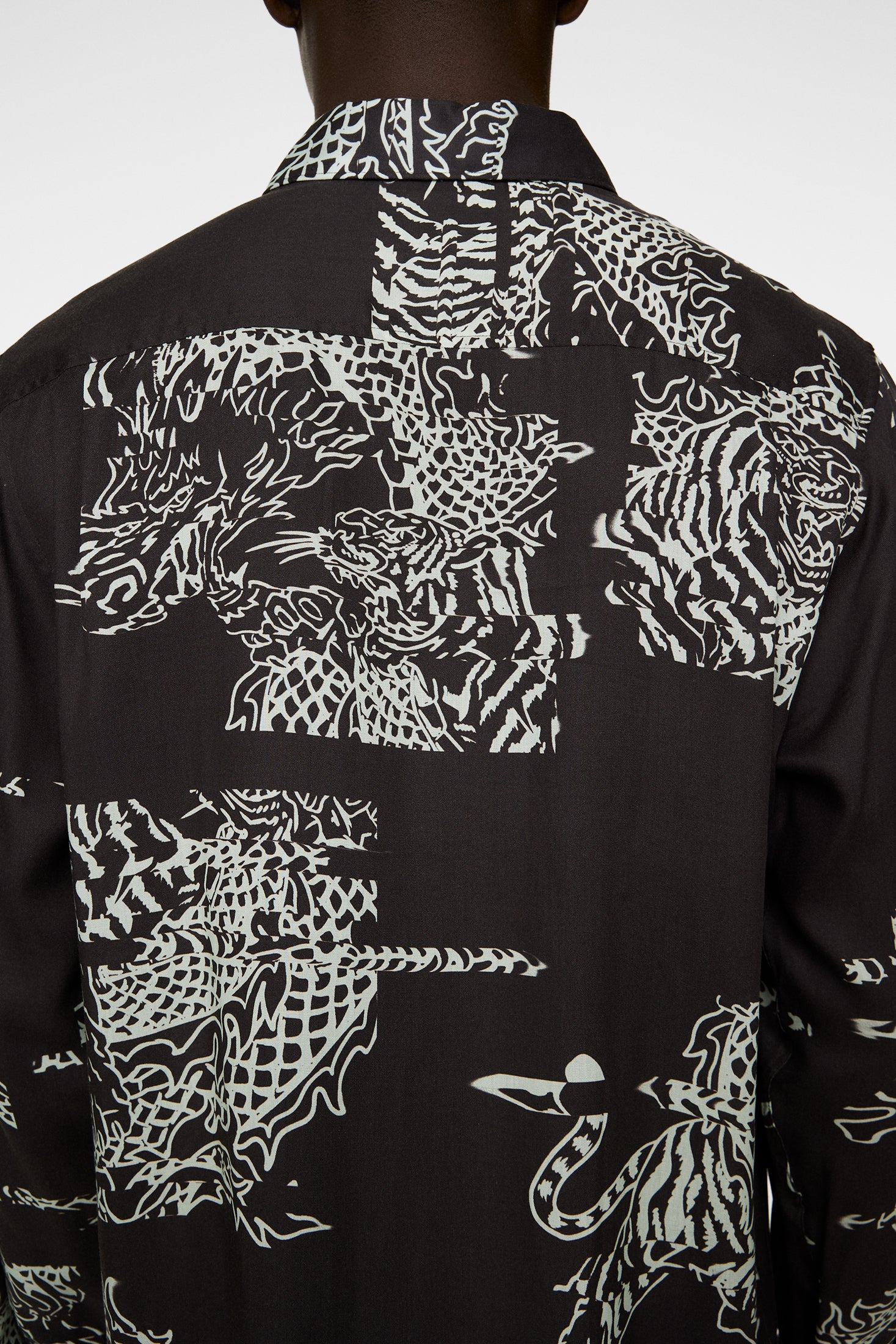 Reg Print Tencel Shirt / Dragon Green L - Image 6