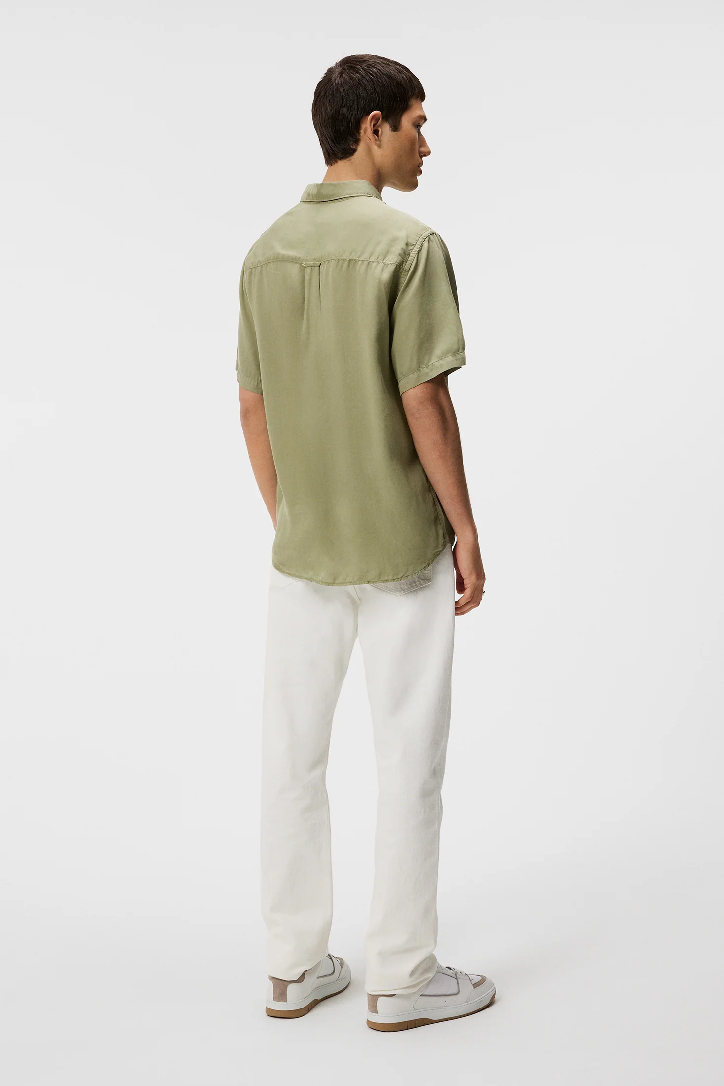 Reg SS Light Tencel Shirt / Oil Green - Image 3