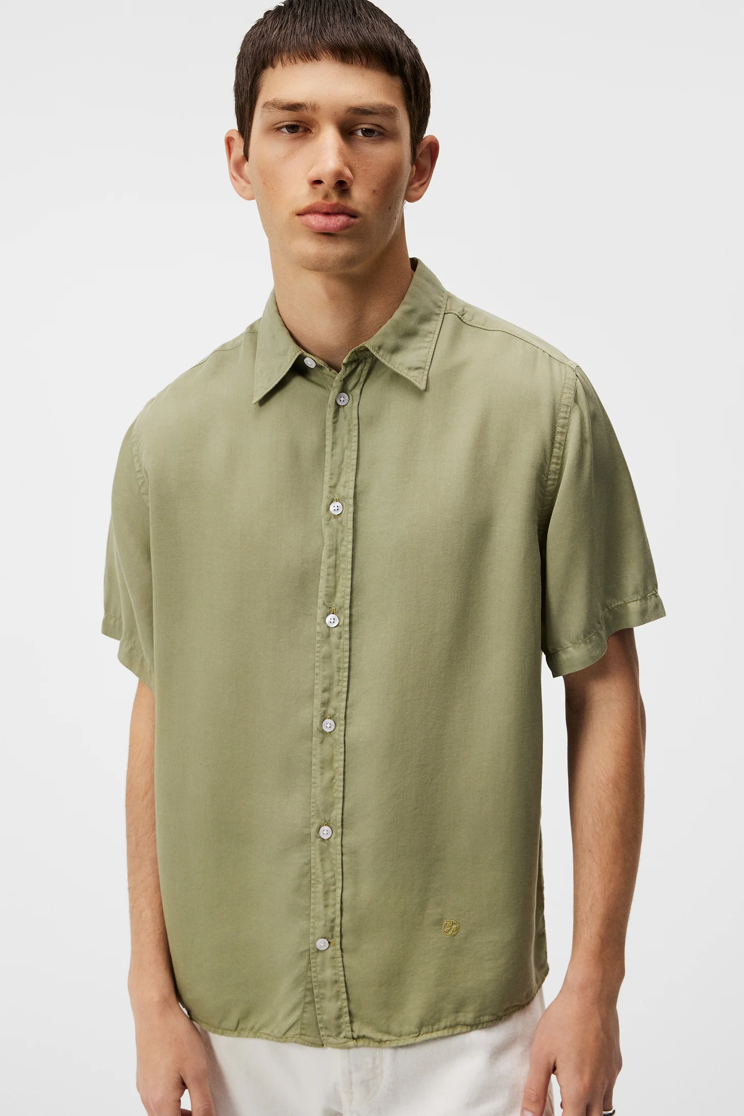 Reg SS Light Tencel Shirt / Oil Green - Image 5