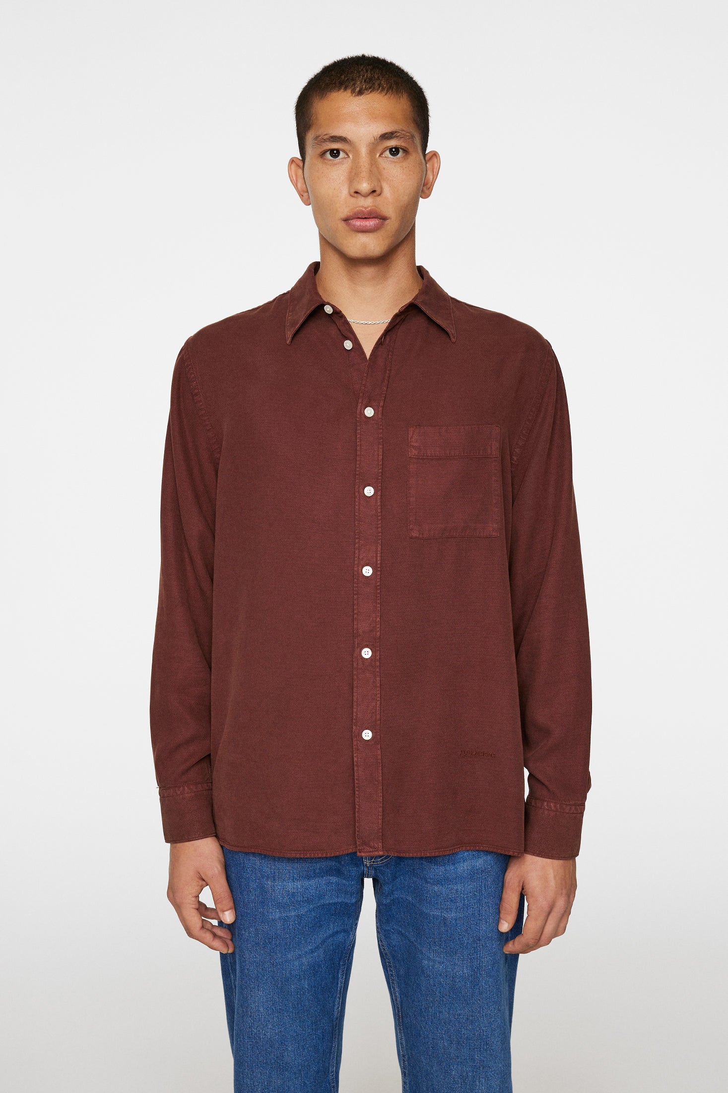Reg Struct GMD Tencel Shirt / Bitter Chocolate - Image 2