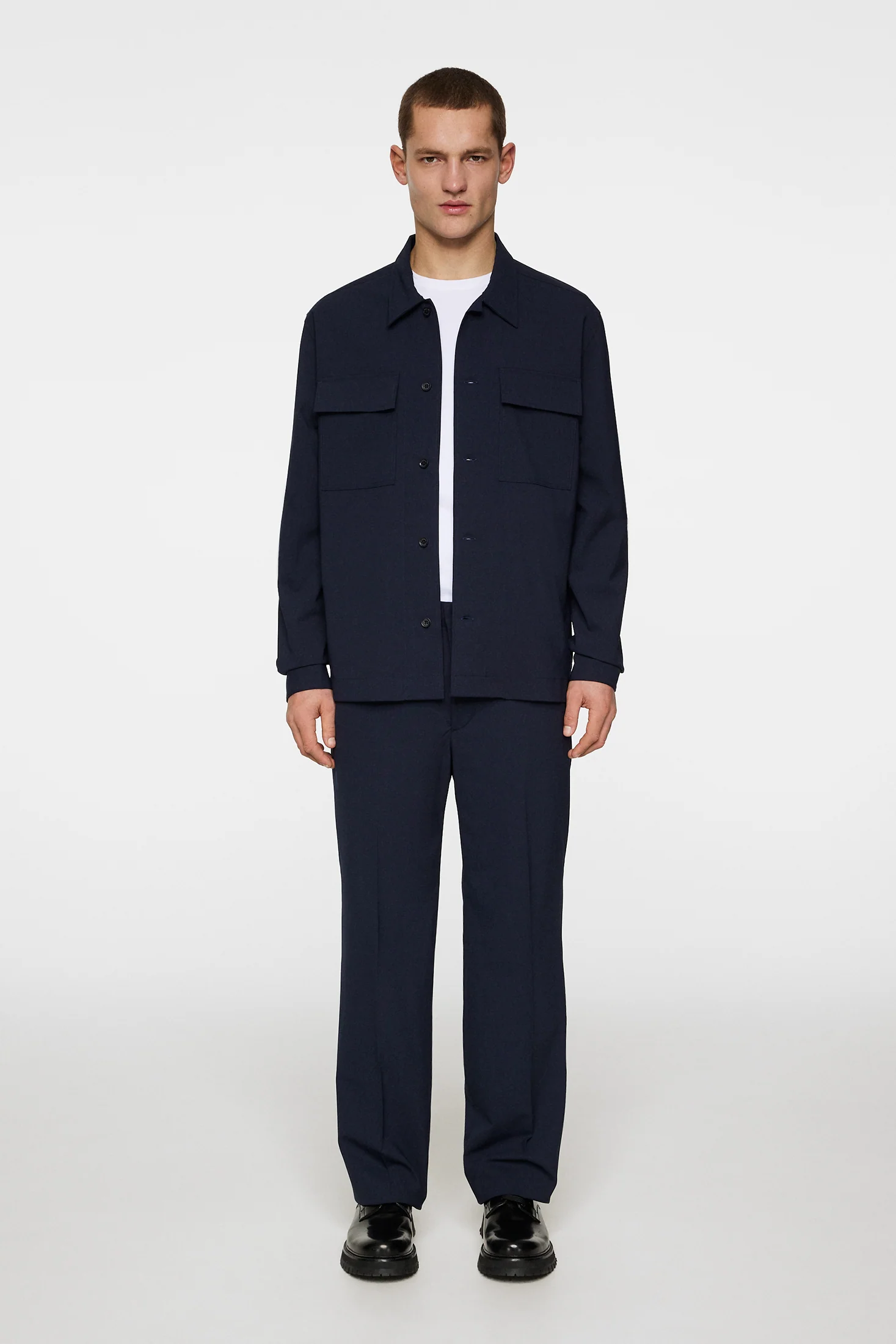 Reid Drape Overshirt / JL Navy - Image 4