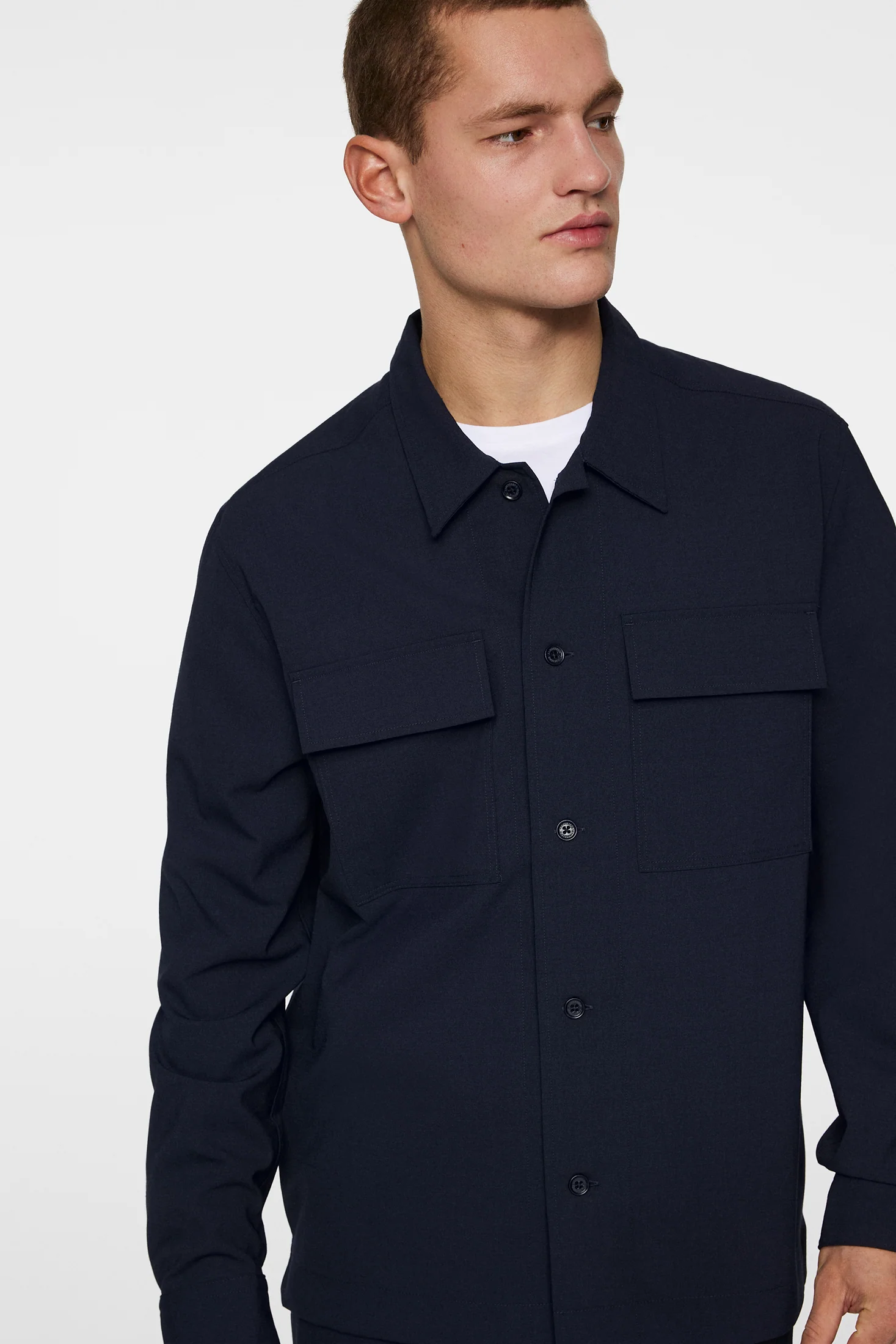 Reid Drape Overshirt / JL Navy - Image 5