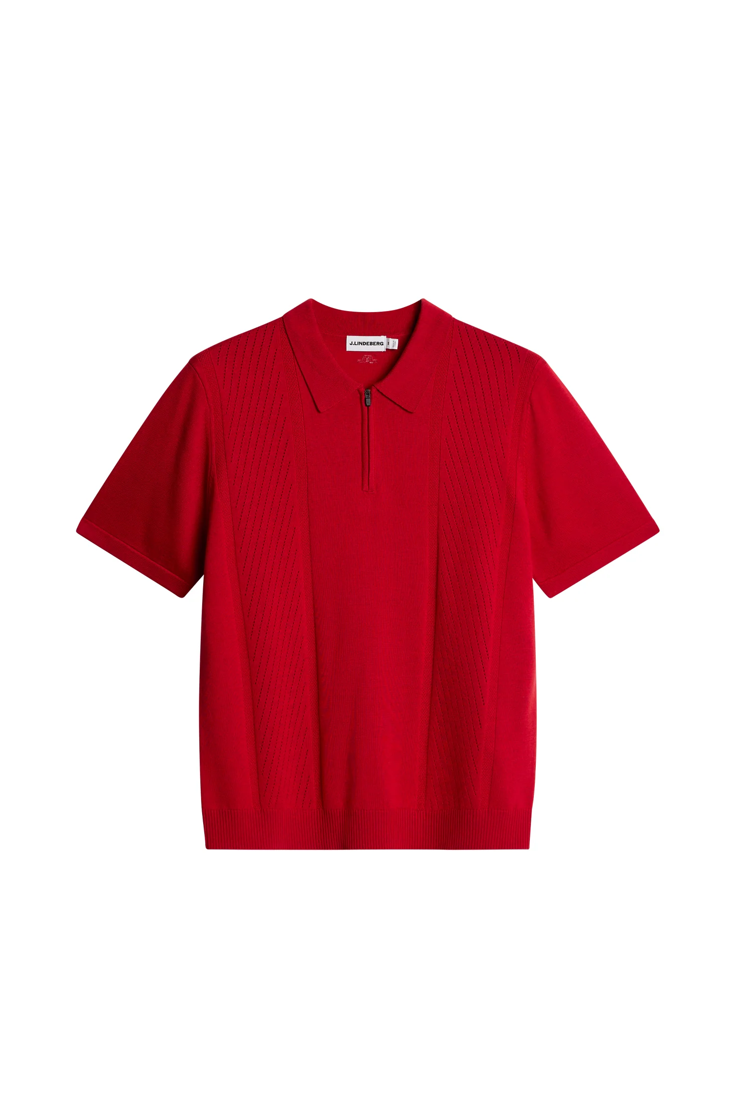 Remy Structure Zip Knit Polo / Barbados Cherry