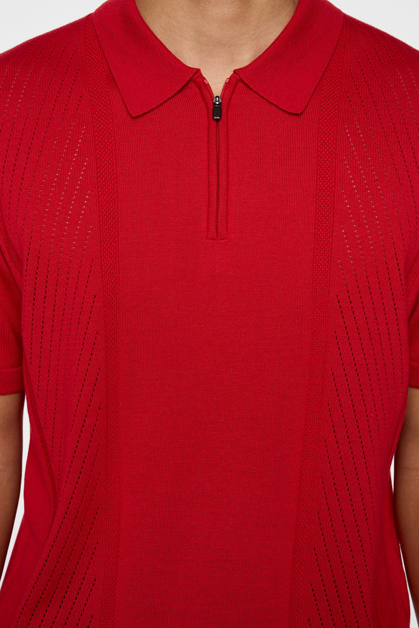 Remy Structure Zip Knit Polo / Barbados Cherry - Image 6