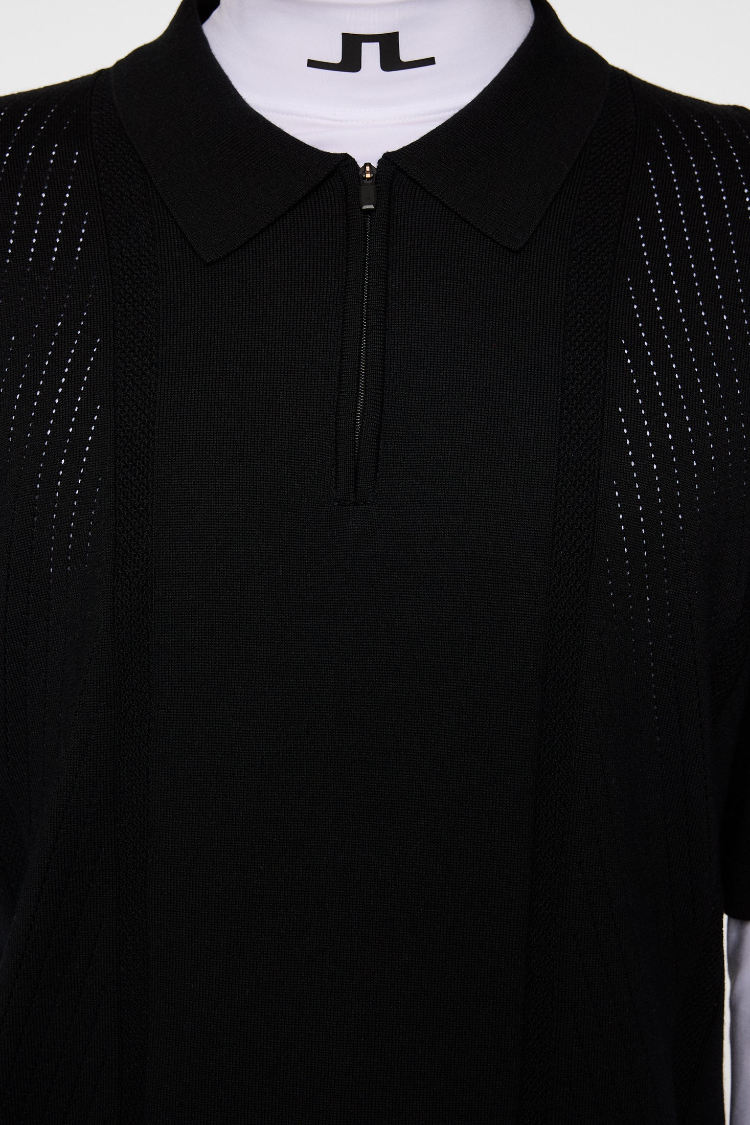 Remy Structure Zip Knit Polo / Black - Image 6
