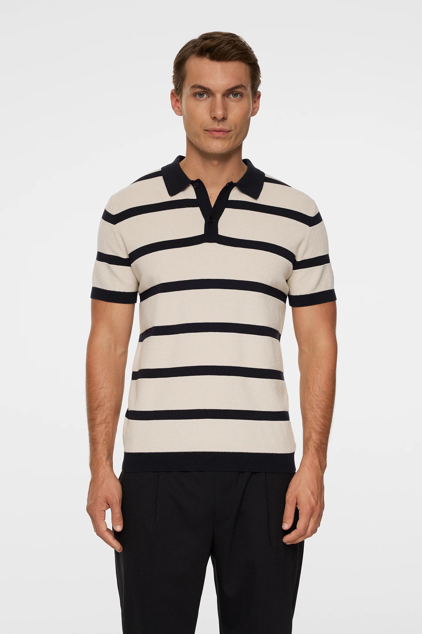 Reve Short Sleeve Stripe Polo / Moonbeam - Image 3