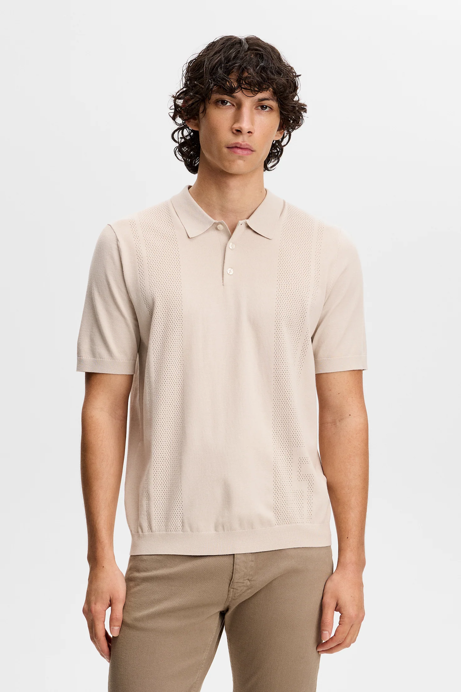 Reymond Seasonal Knit Polo / Moonbeam - Image 2