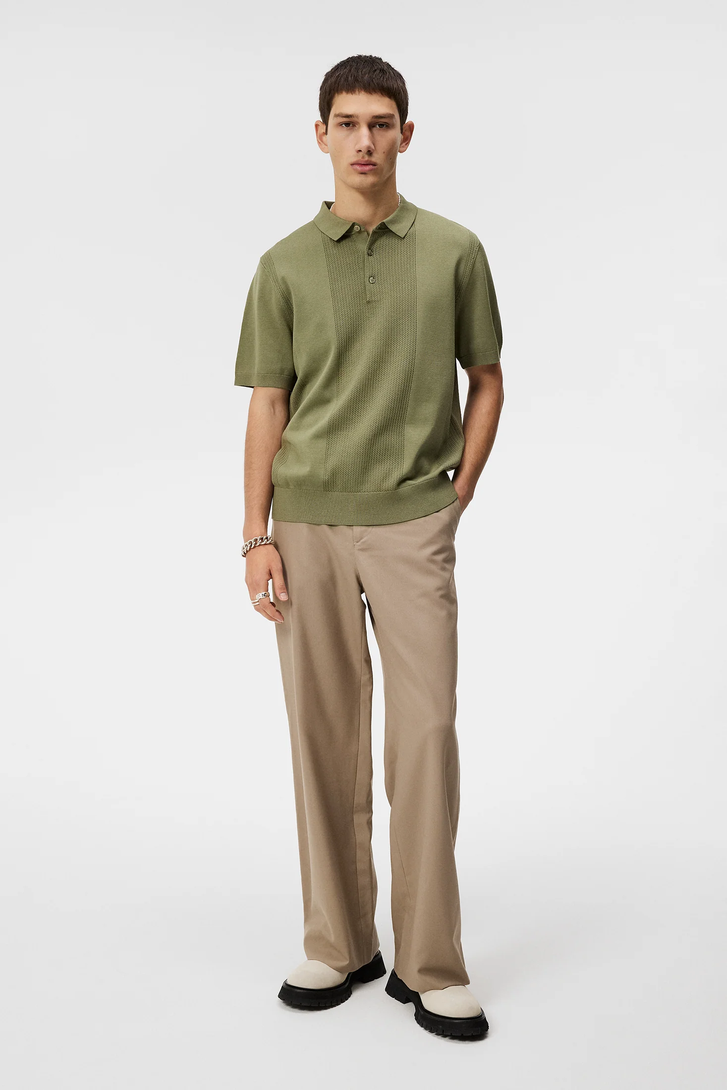 Reymond Solid Polo / Oil Green - Image 4