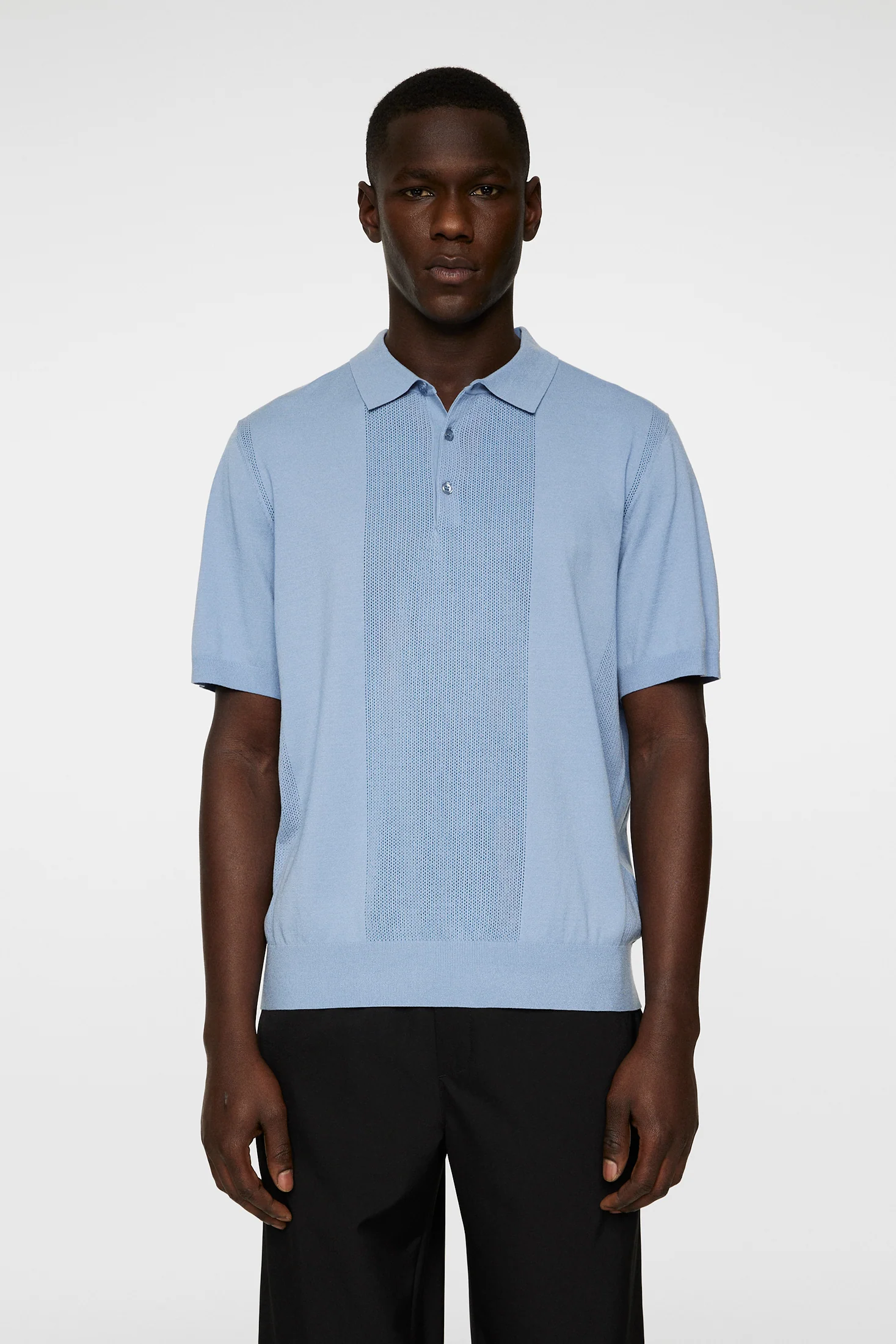 Reymond Solid Stripe Polo / Rain Washed - Image 3