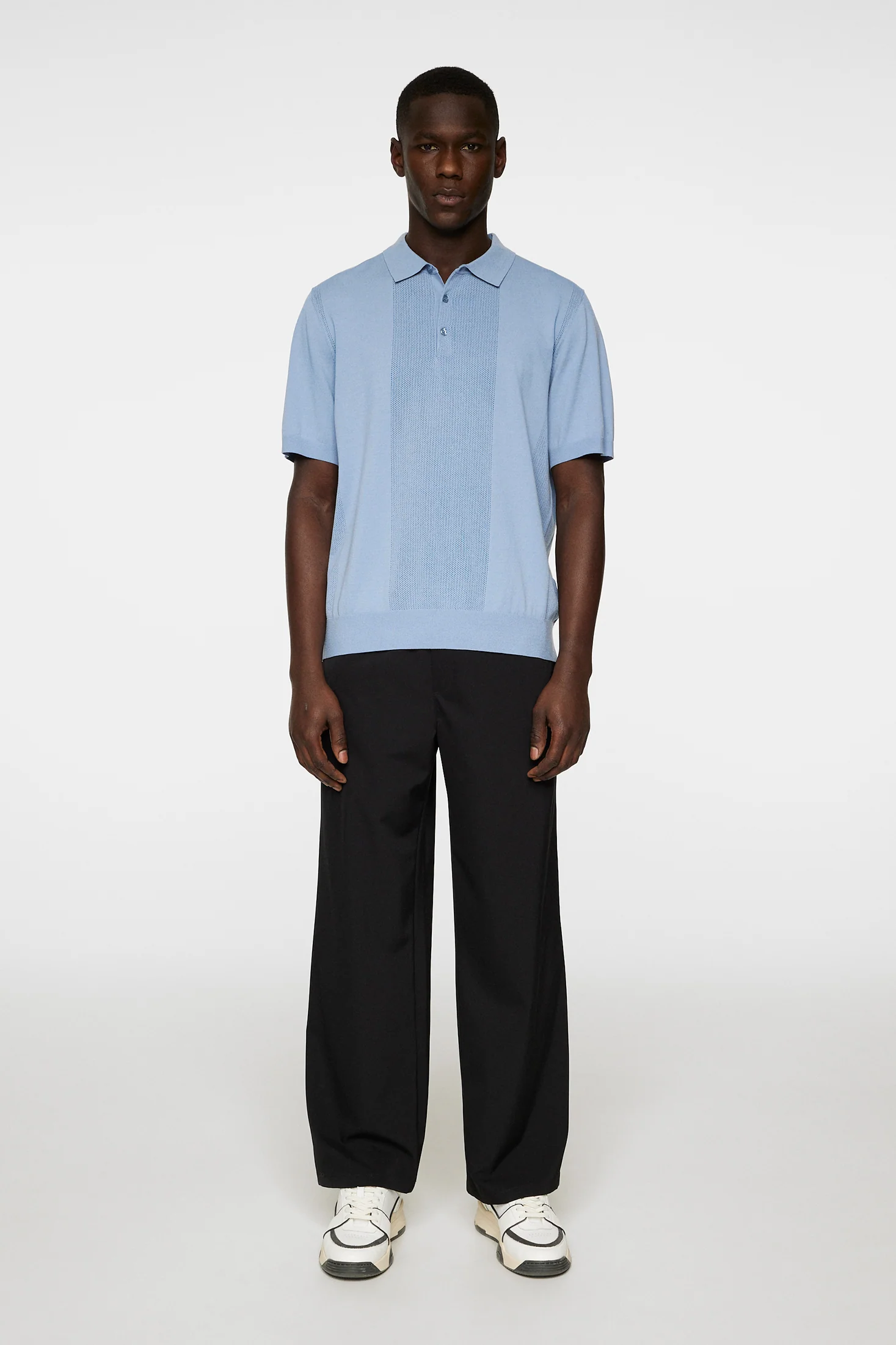 Reymond Solid Stripe Polo / Rain Washed - Image 5