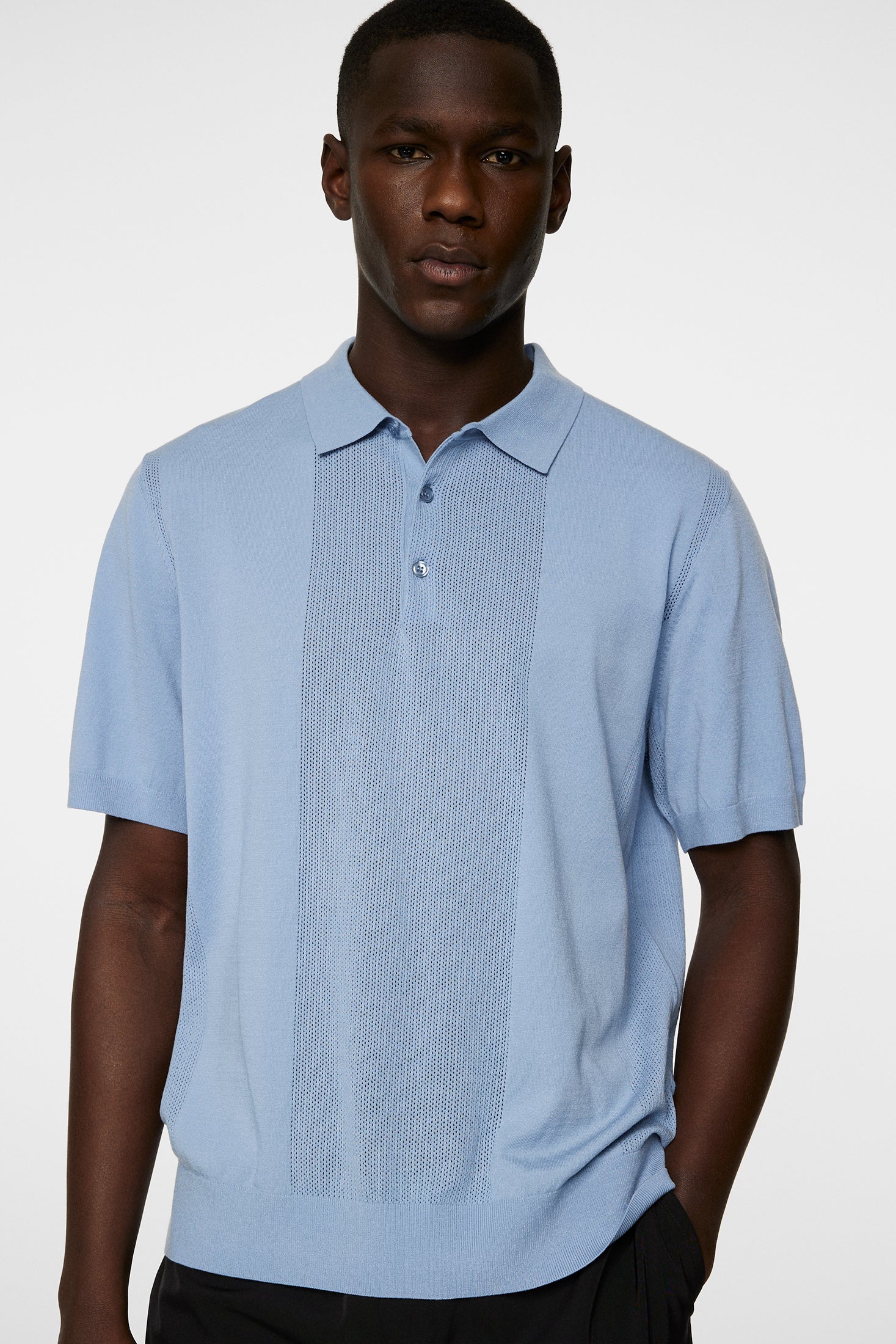 Reymond Solid Stripe Polo / Rain Washed - Image 6