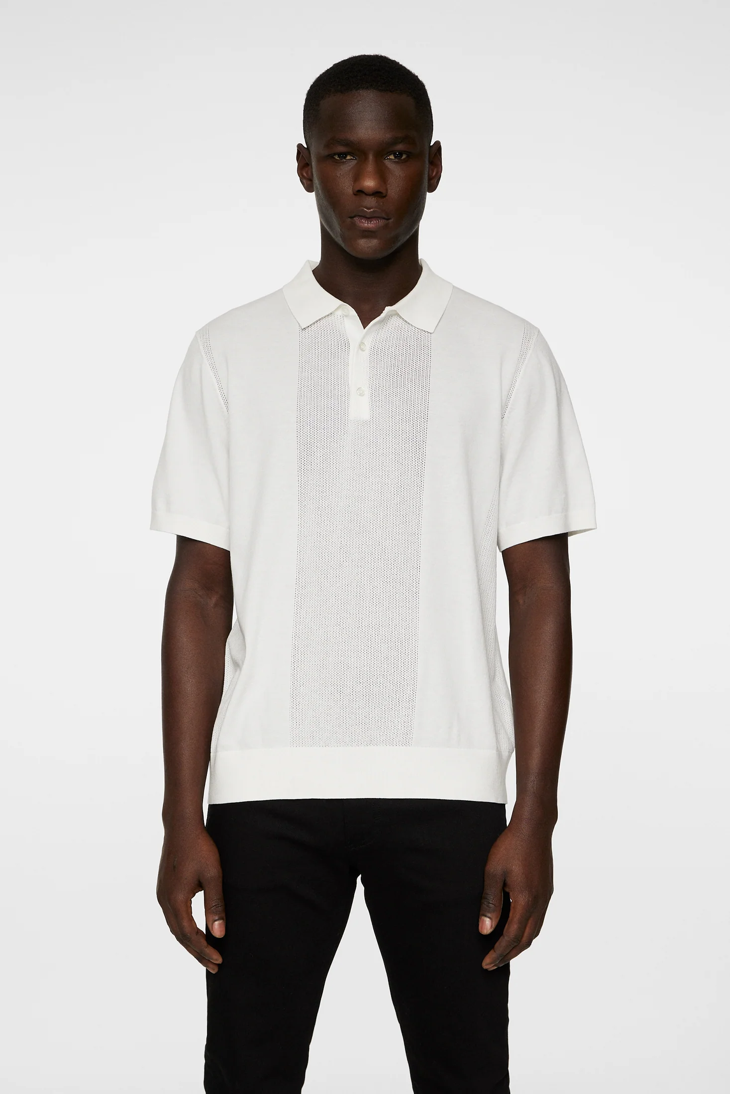 Reymond Solid Stripe Polo / White - Image 3