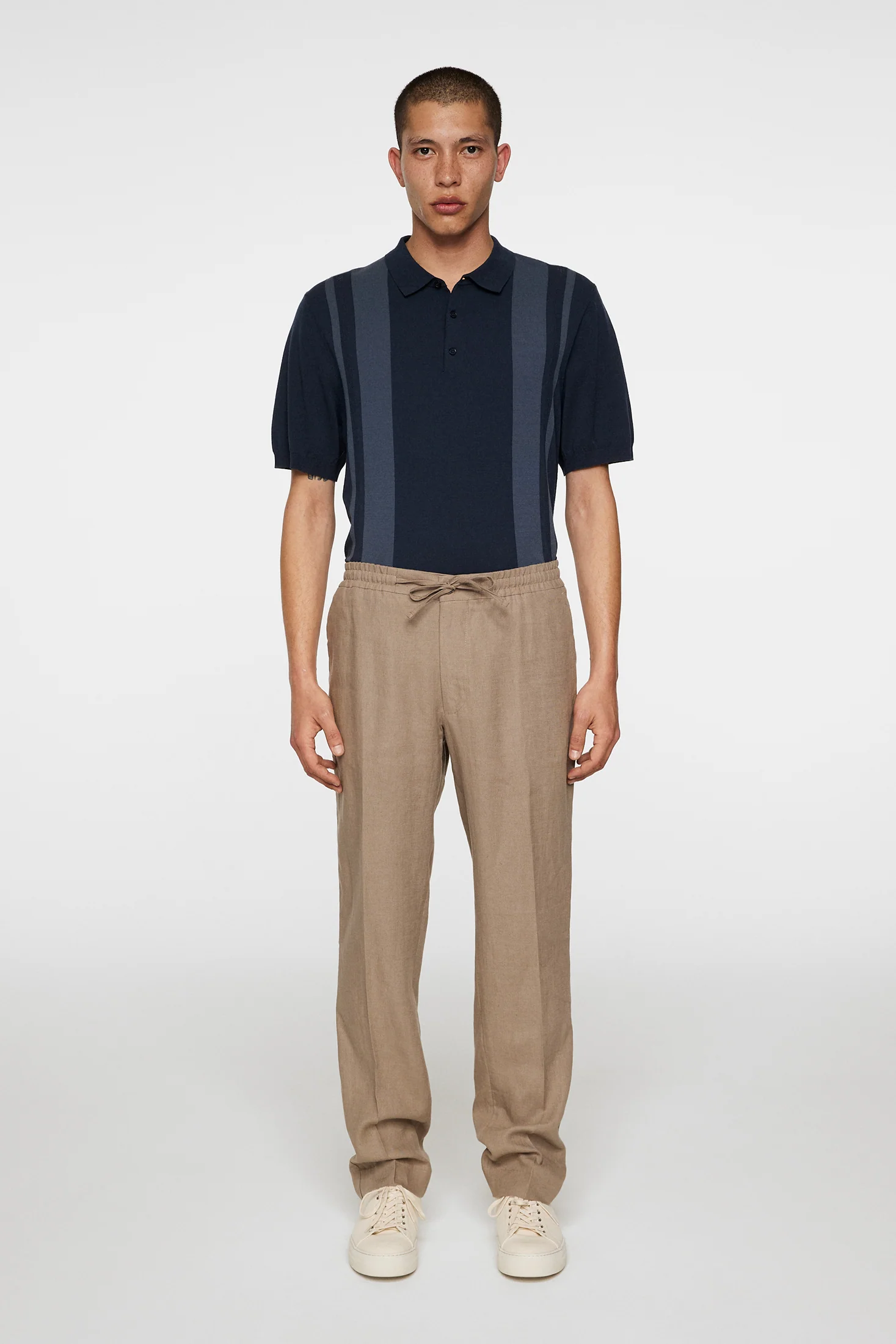 Reymond Stripe Knit Polo / JL Navy - Image 5