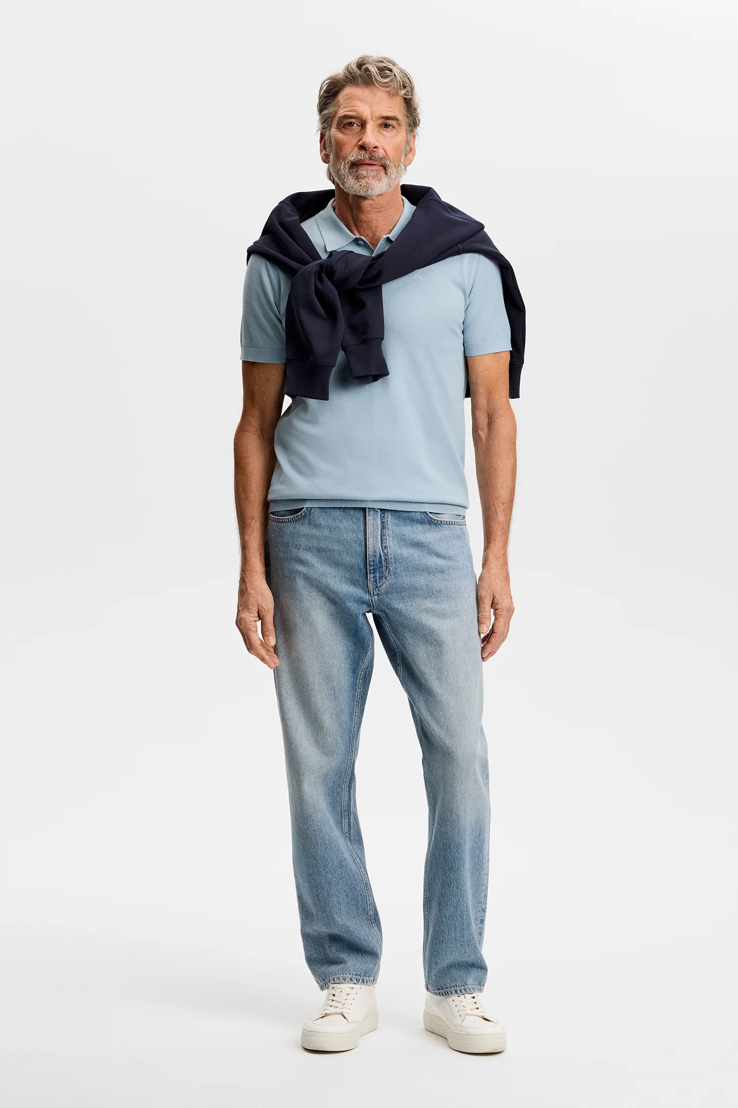 Ridge Knitted Polo / Forget-Me-Not - Image 4