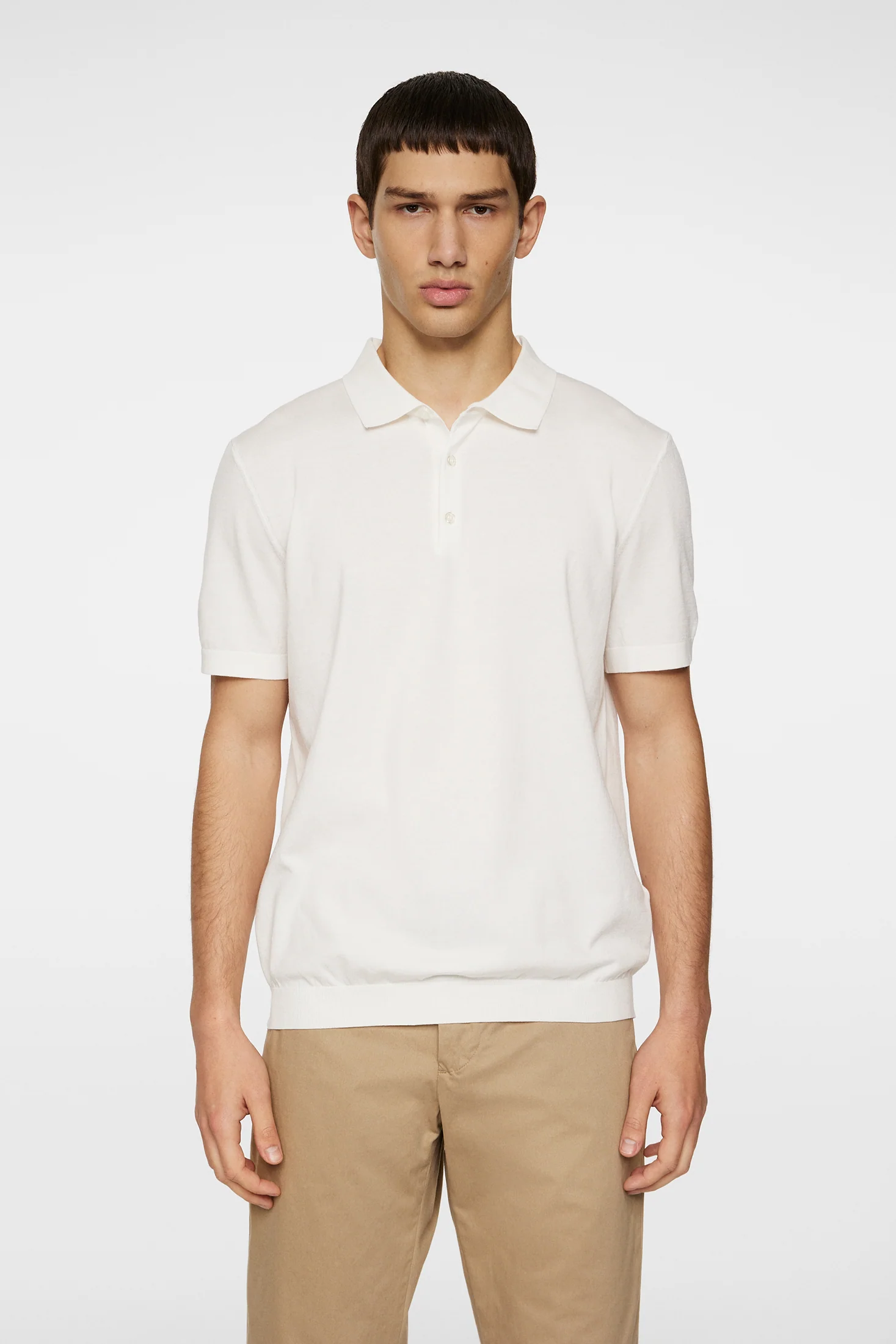 Ridge Knitted Polo / White - Image 2
