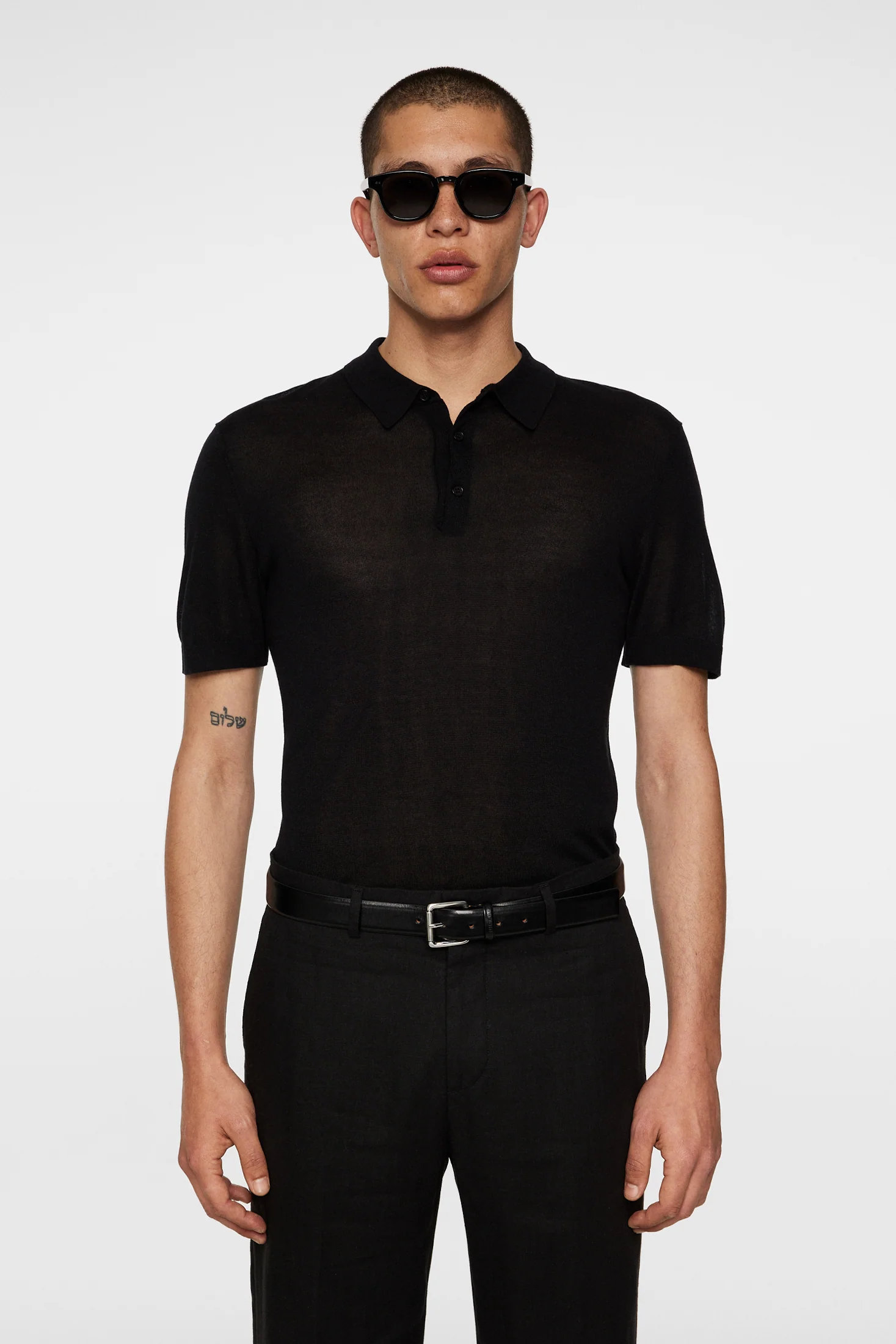 Ridge Lyocell Silk Polo / Black - Image 2