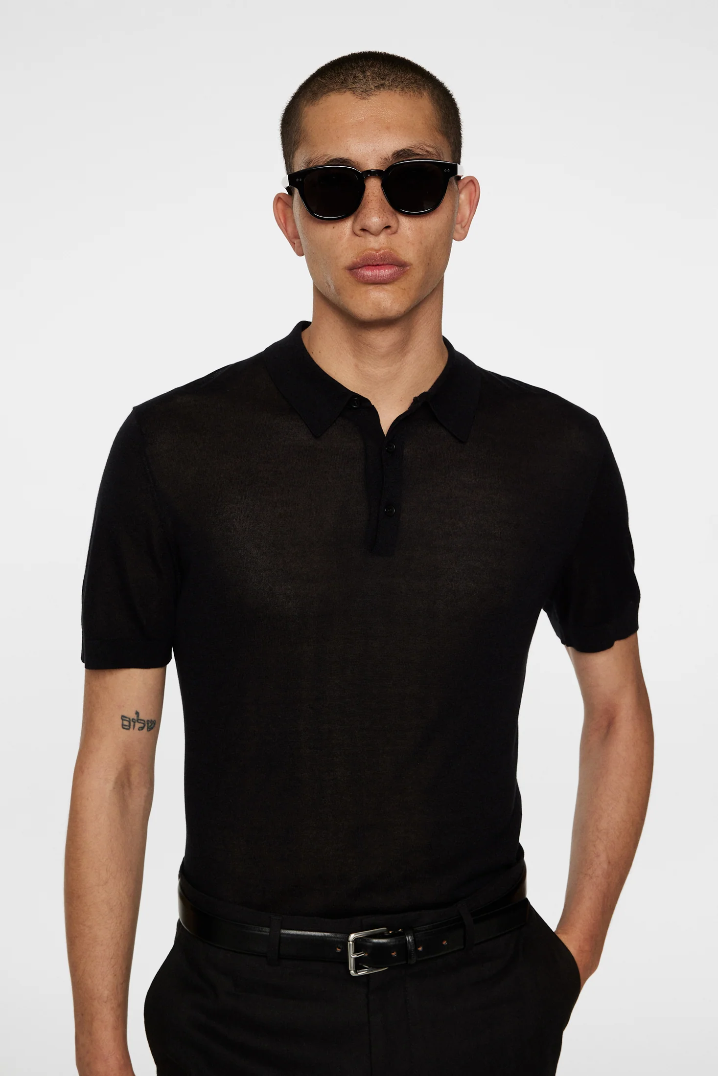 Ridge Lyocell Silk Polo / Black - Image 5