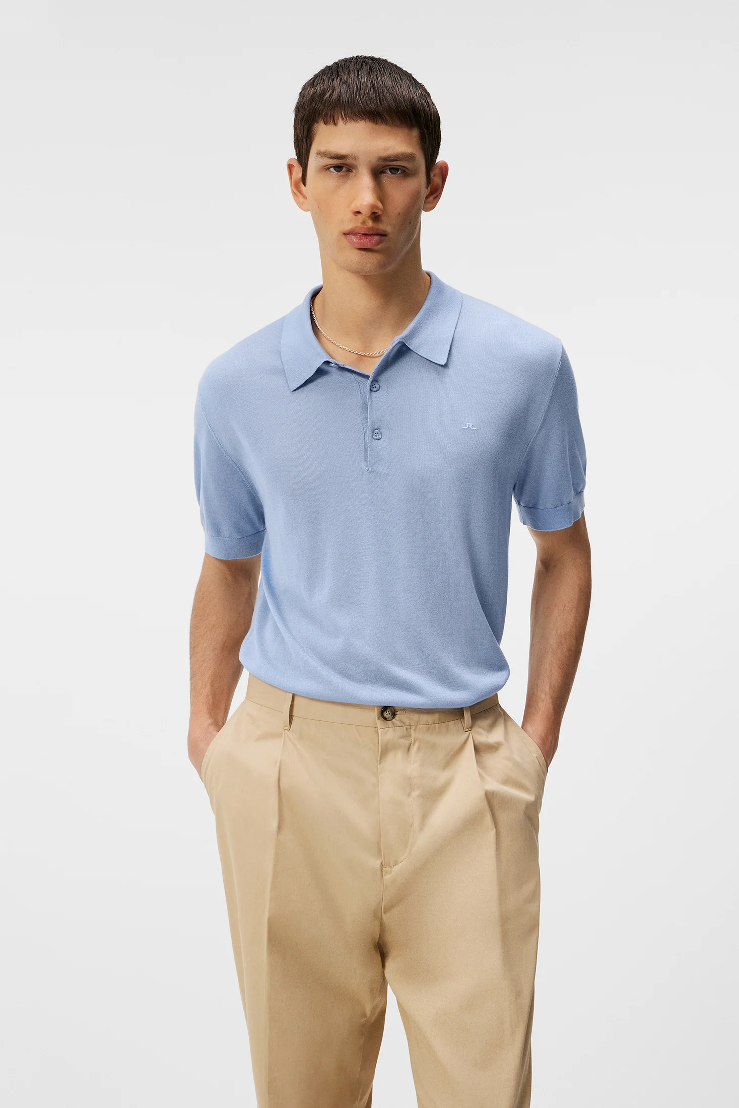 Ridge Lyocell Silk Polo / Chambray Blue - Image 2
