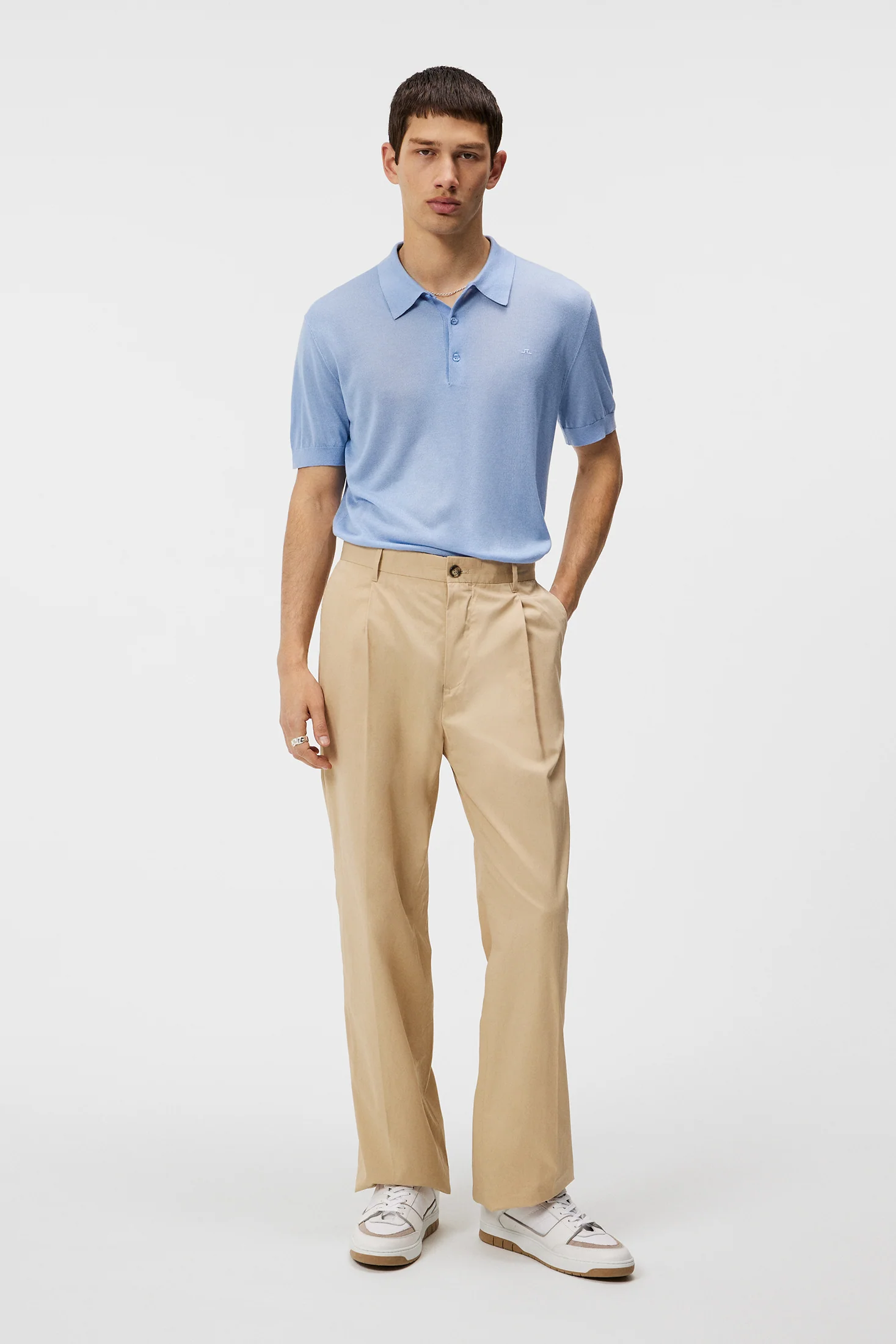 Ridge Lyocell Silk Polo / Chambray Blue - Image 4