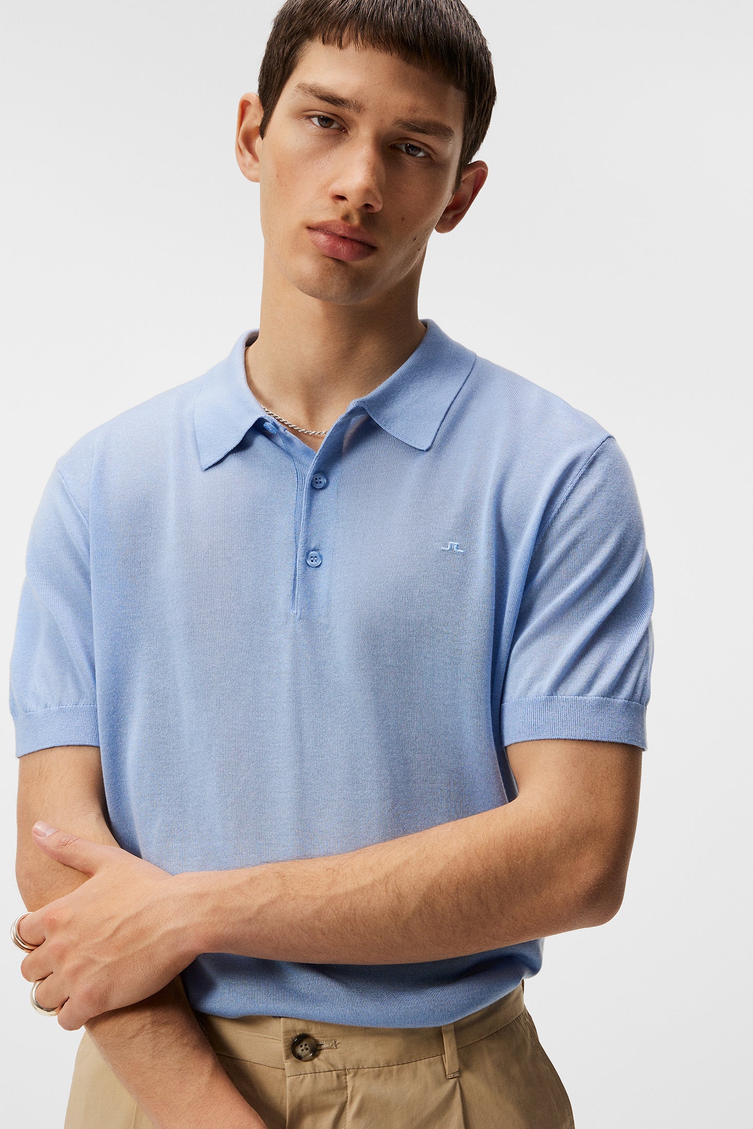 Ridge Lyocell Silk Polo / Chambray Blue - Image 5