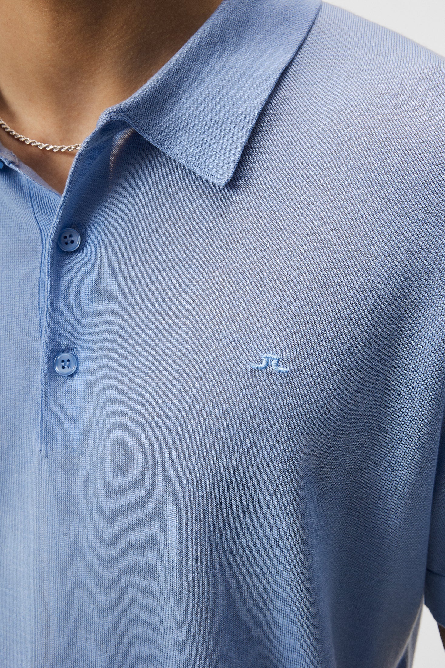 Ridge Lyocell Silk Polo / Chambray Blue - Image 6