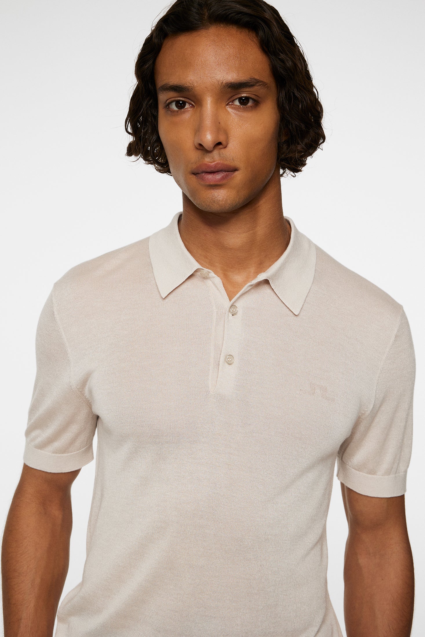 Ridge Lyocell Silk Polo / Moonbeam - Image 5