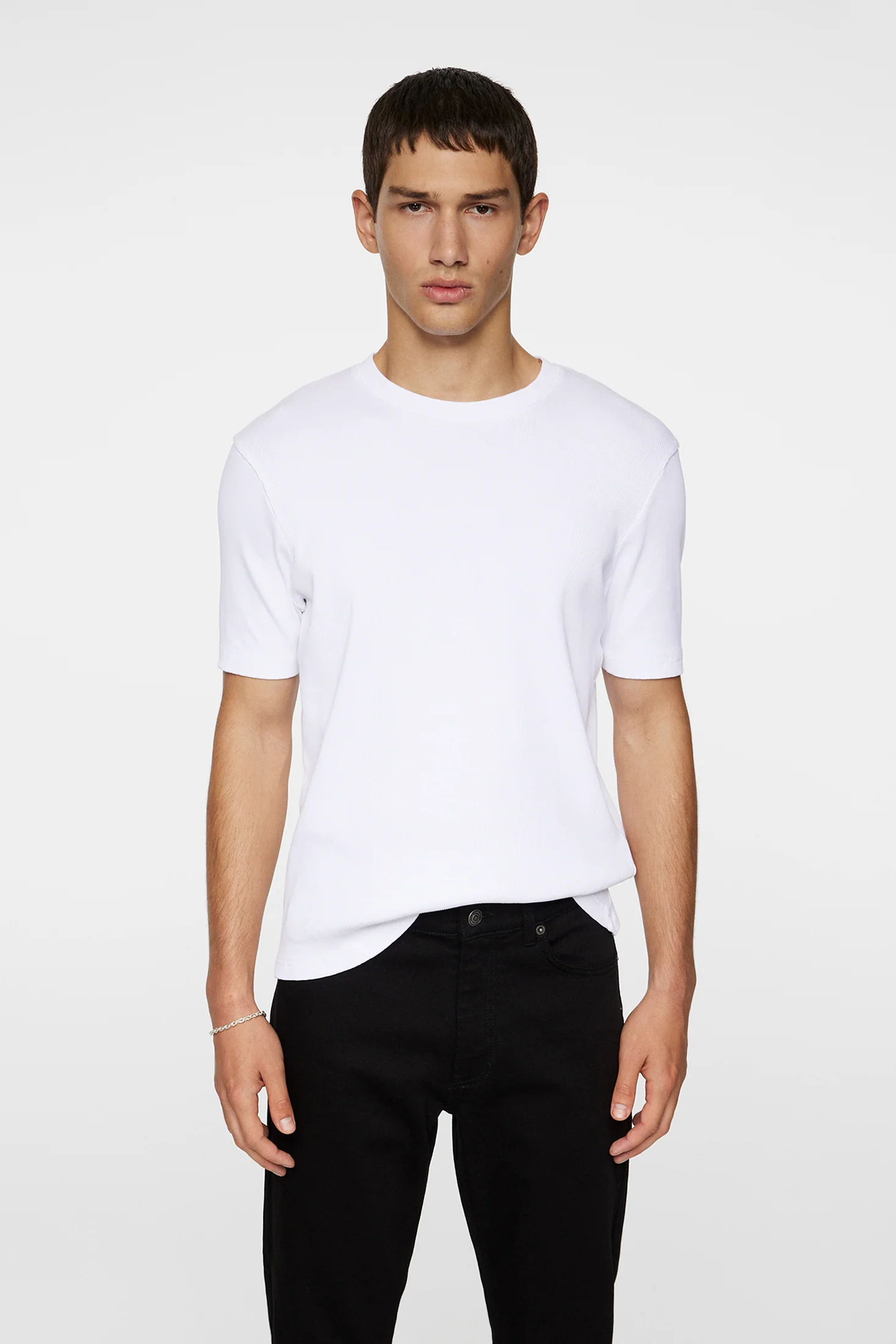 Rob Slim Rib Tee / White - Image 2