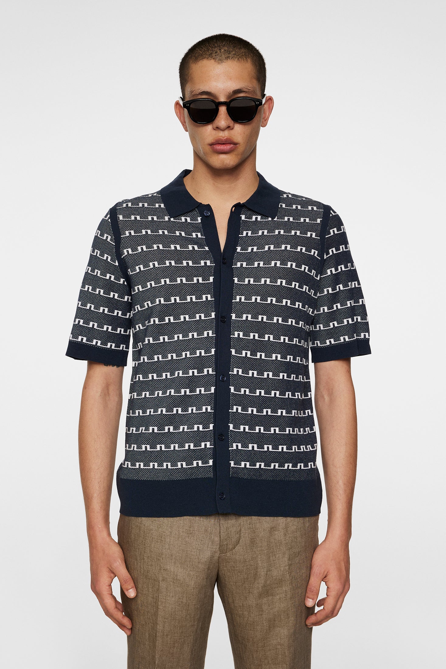 Rolando Logo Jacquard  Polo / JL Navy - Image 2