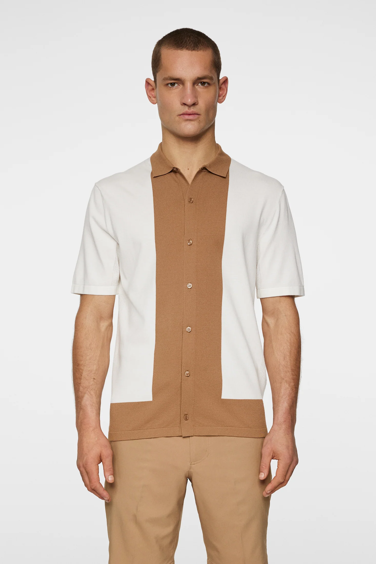 Rue Knitted Polo Shirt / White - Image 3