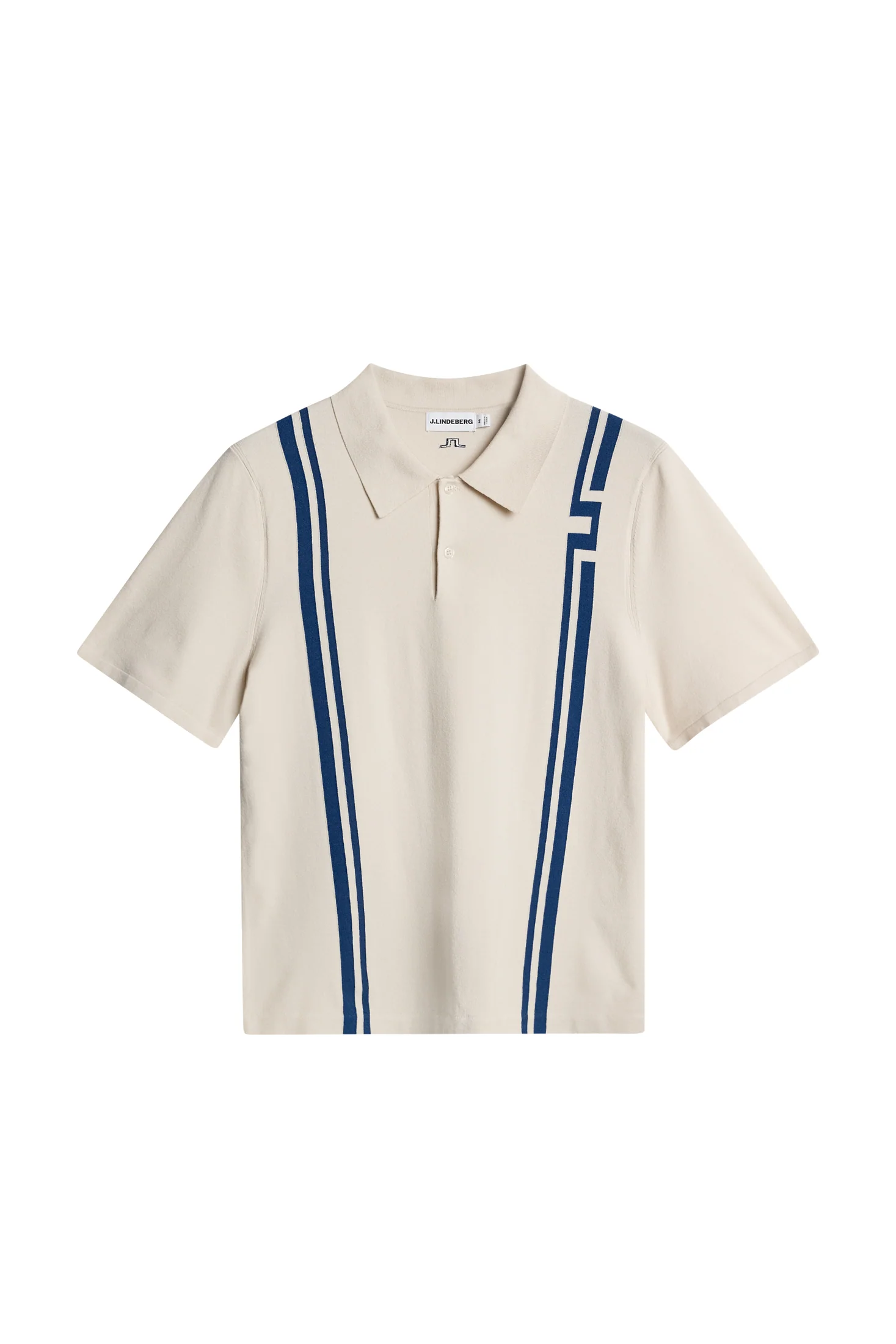 Rylan Stripe Knit Golf Polo / Moonbeam
