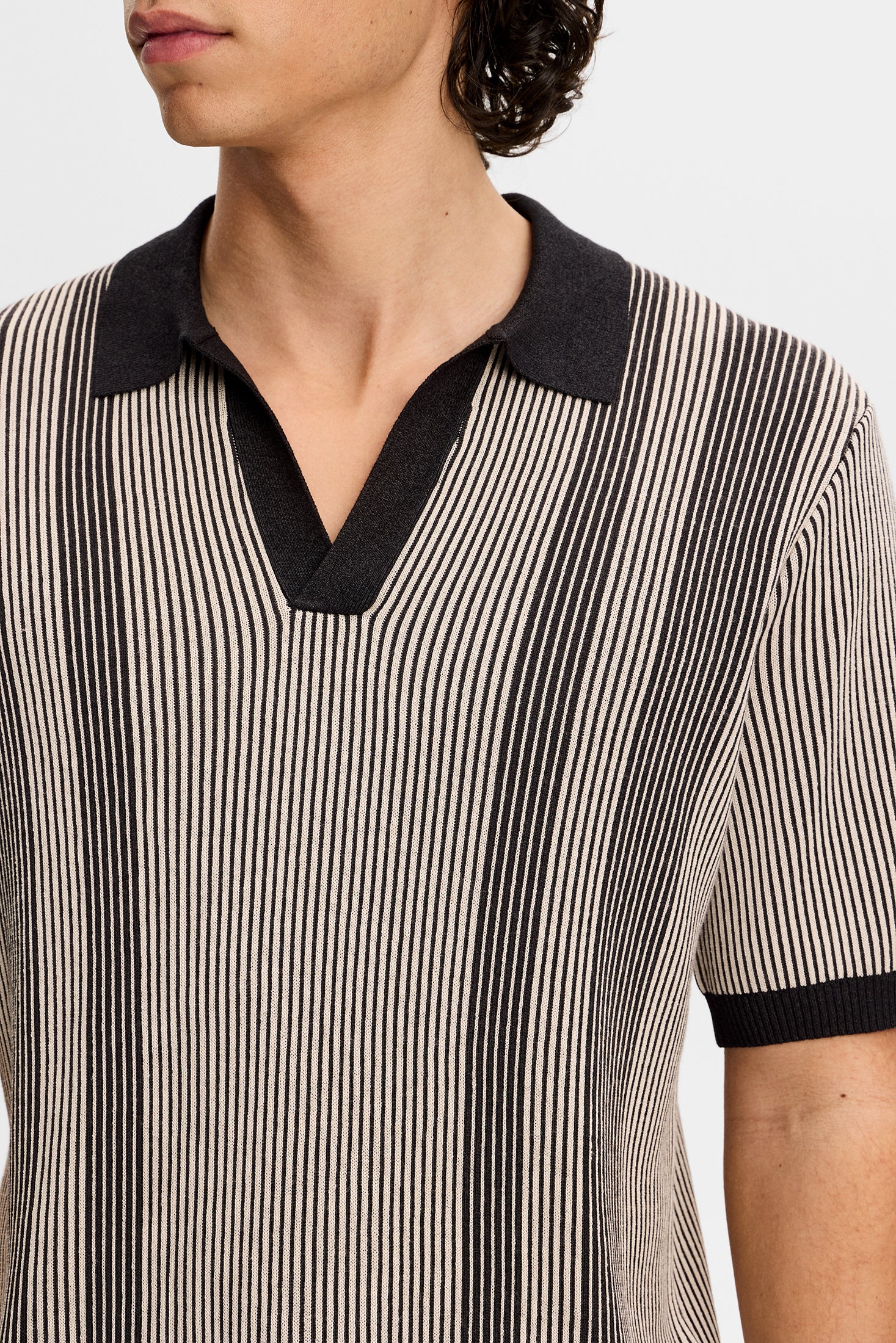 Sal Knitted Polo / Moonbeam - Image 5