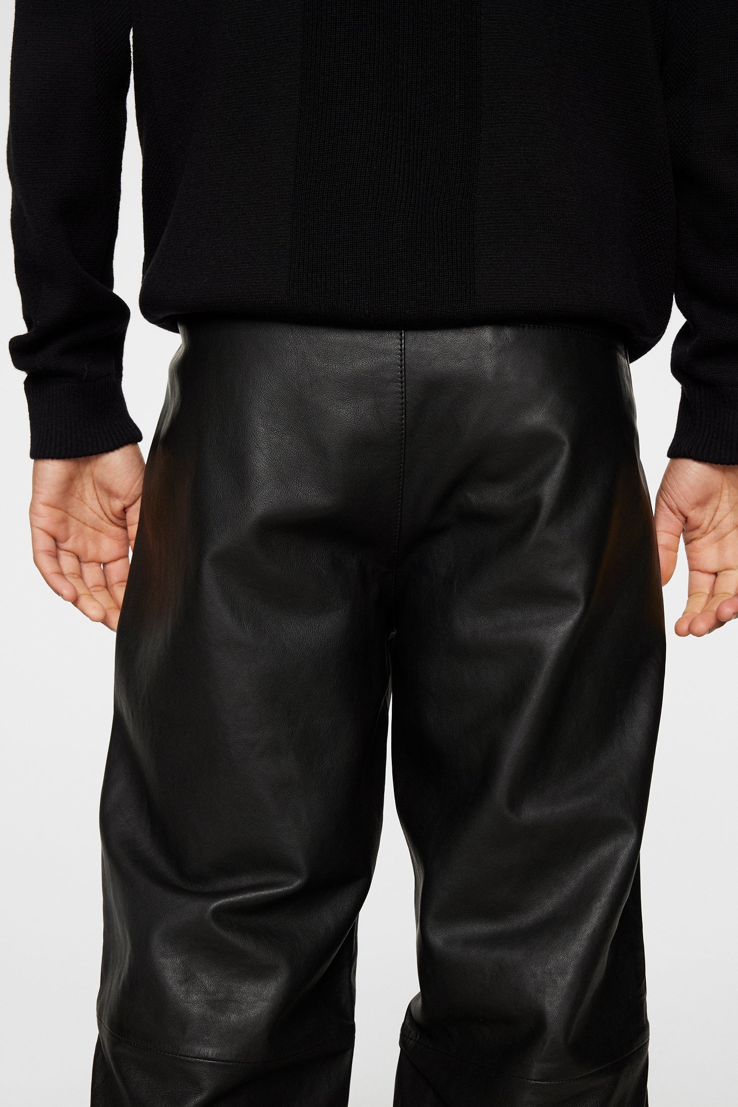 Santo Leather Track Pants / Black - Image 6