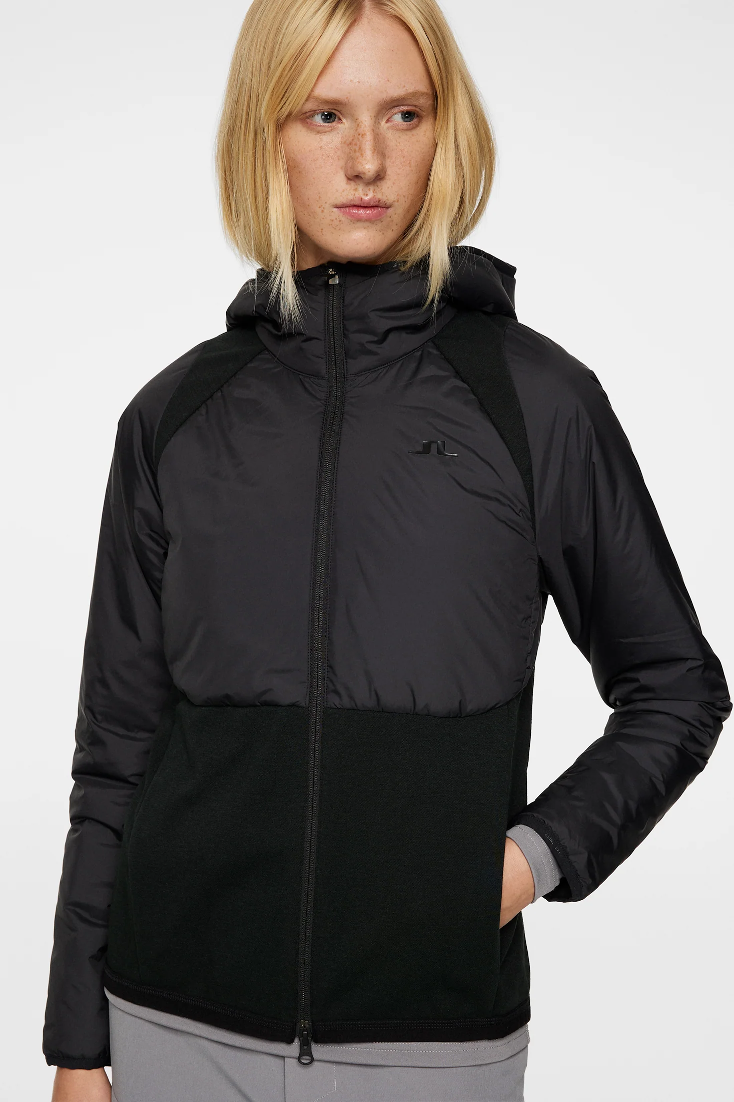 Shona Hybrid Hood Jacket / Black - Image 5