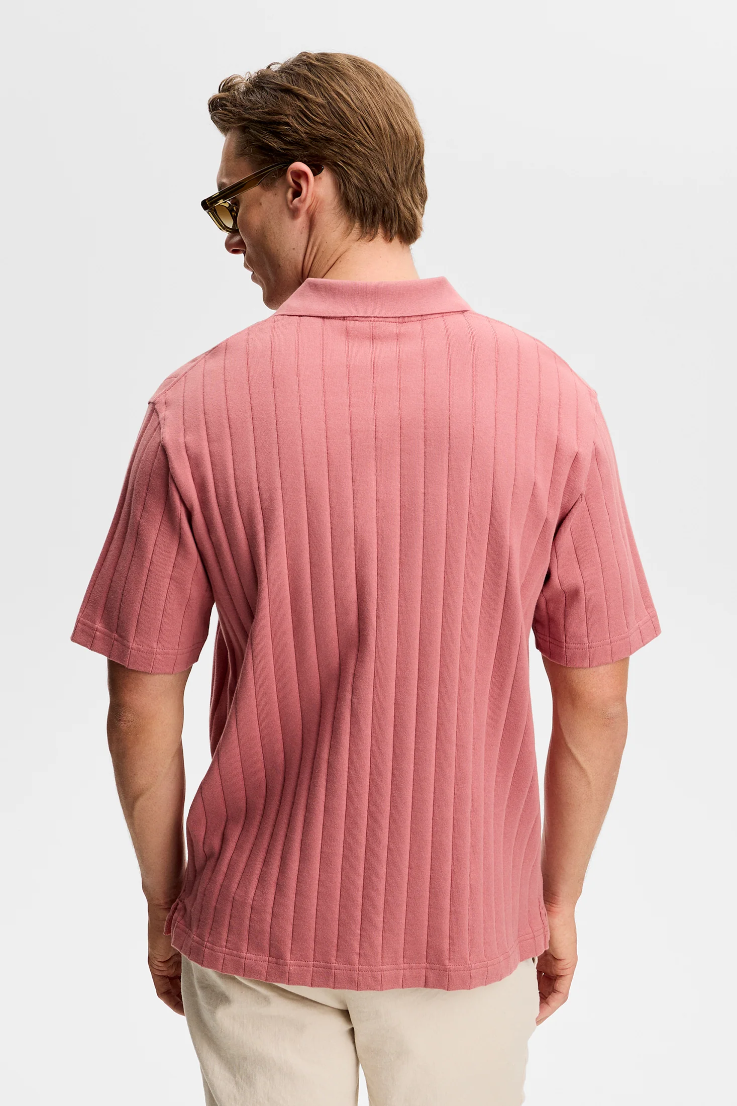 Simon Stripe Polo / Withered Rose - Image 3