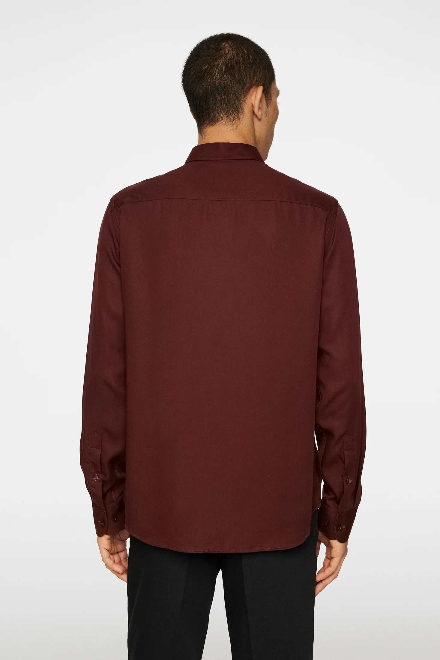 Slim LS Comfort Tencel Shirt / Bitter Chocolate - Image 3