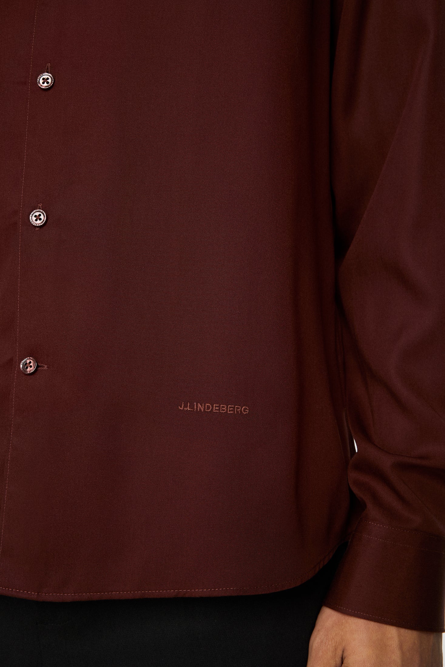 Slim LS Comfort Tencel Shirt / Bitter Chocolate - Image 6