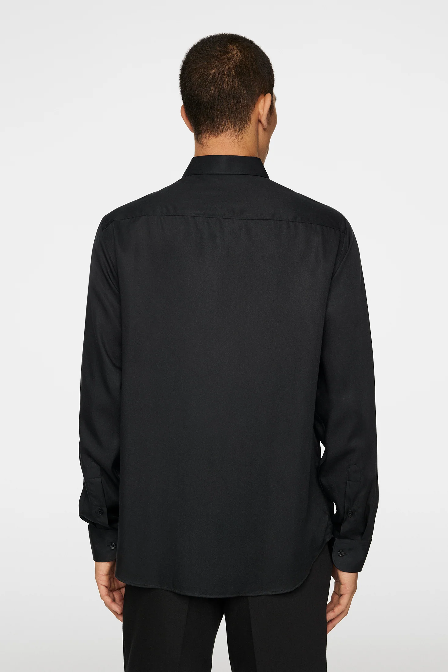 Slim LS Comfort Tencel Shirt / Black - Image 3
