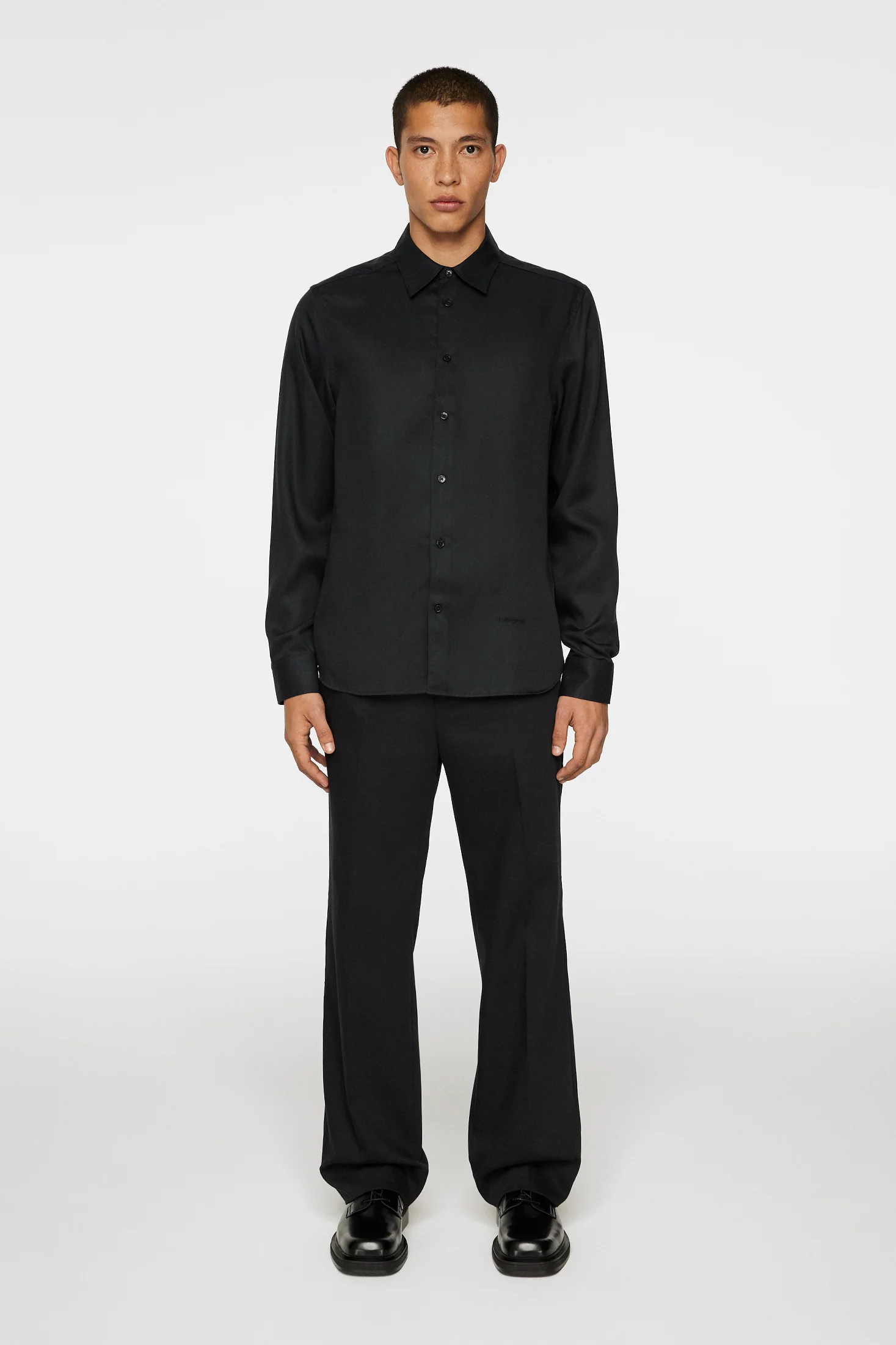 Slim LS Comfort Tencel Shirt / Black - Image 4