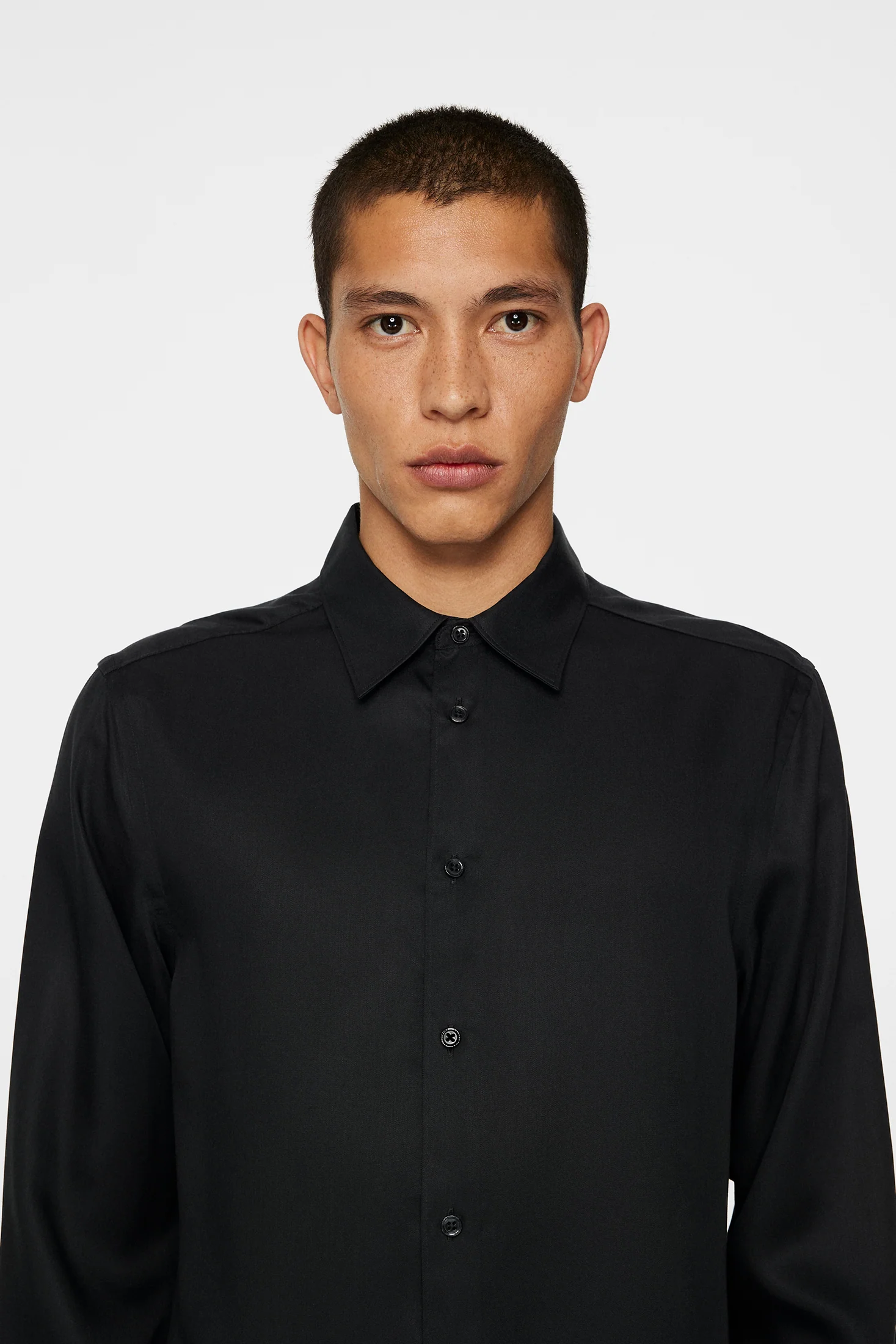 Slim LS Comfort Tencel Shirt / Black - Image 5