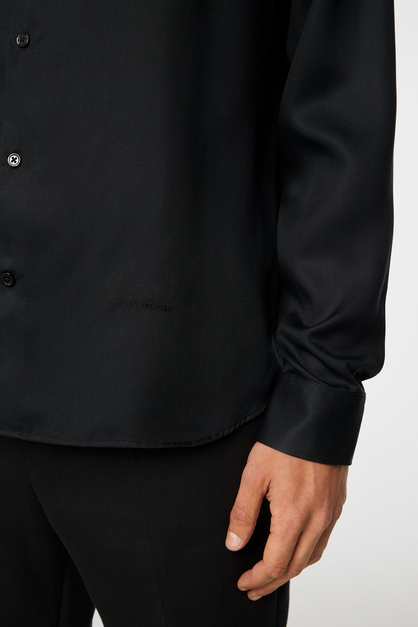 Slim LS Comfort Tencel Shirt / Black - Image 6
