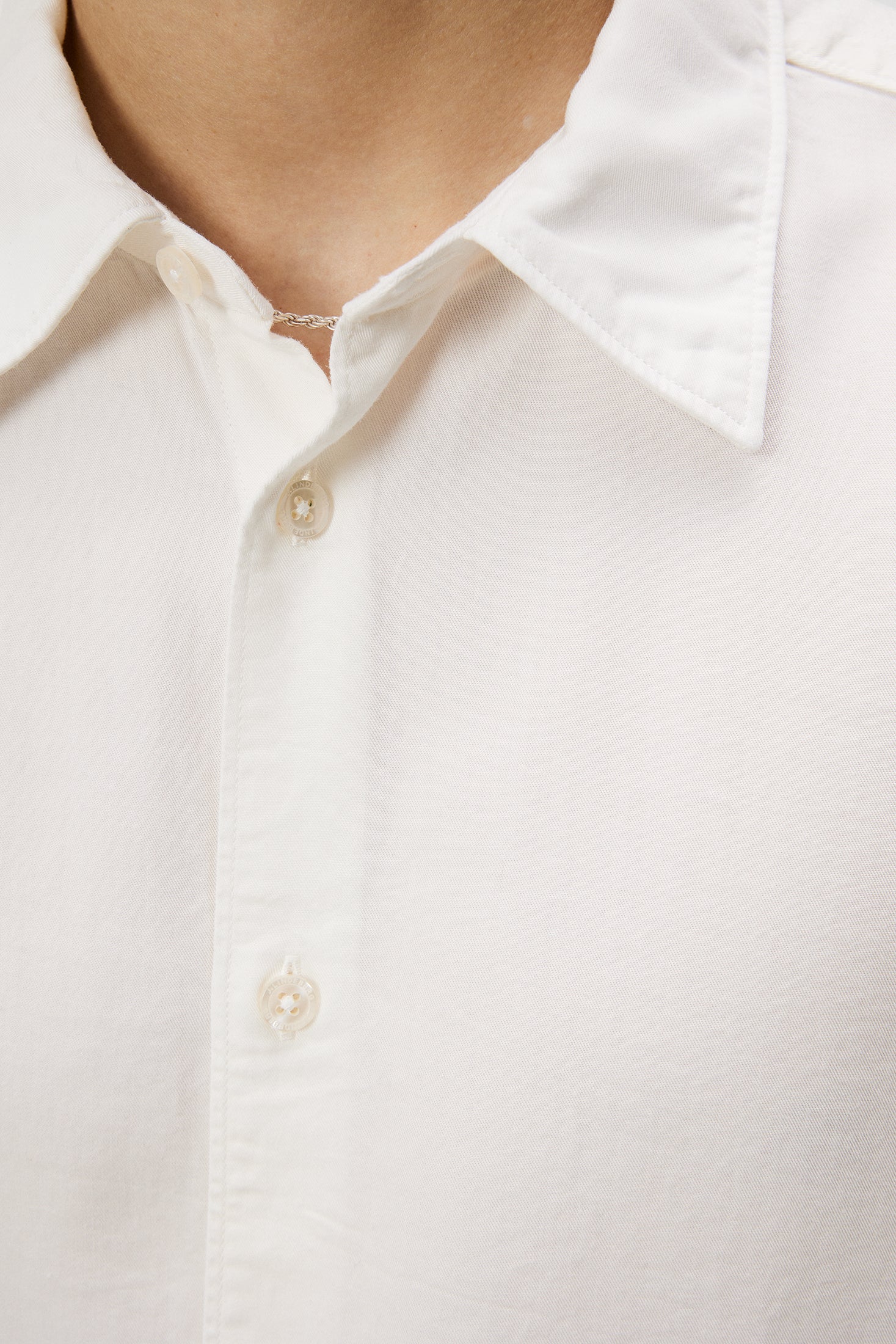 Slim LS Comfort Tencel Shirt / Cloud White - Image 6
