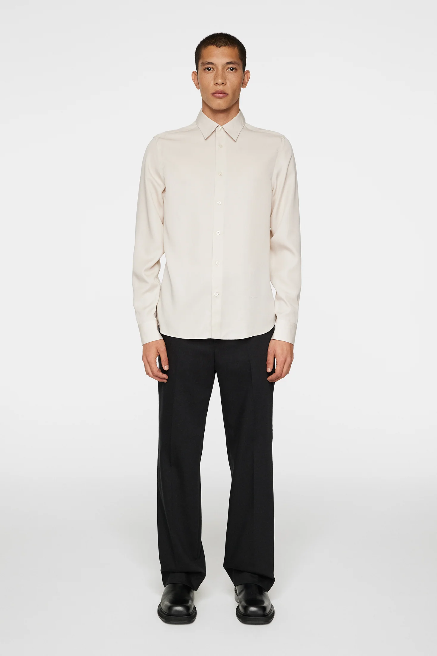 Slim LS Comfort Tencel Shirt / Moonbeam - Image 4