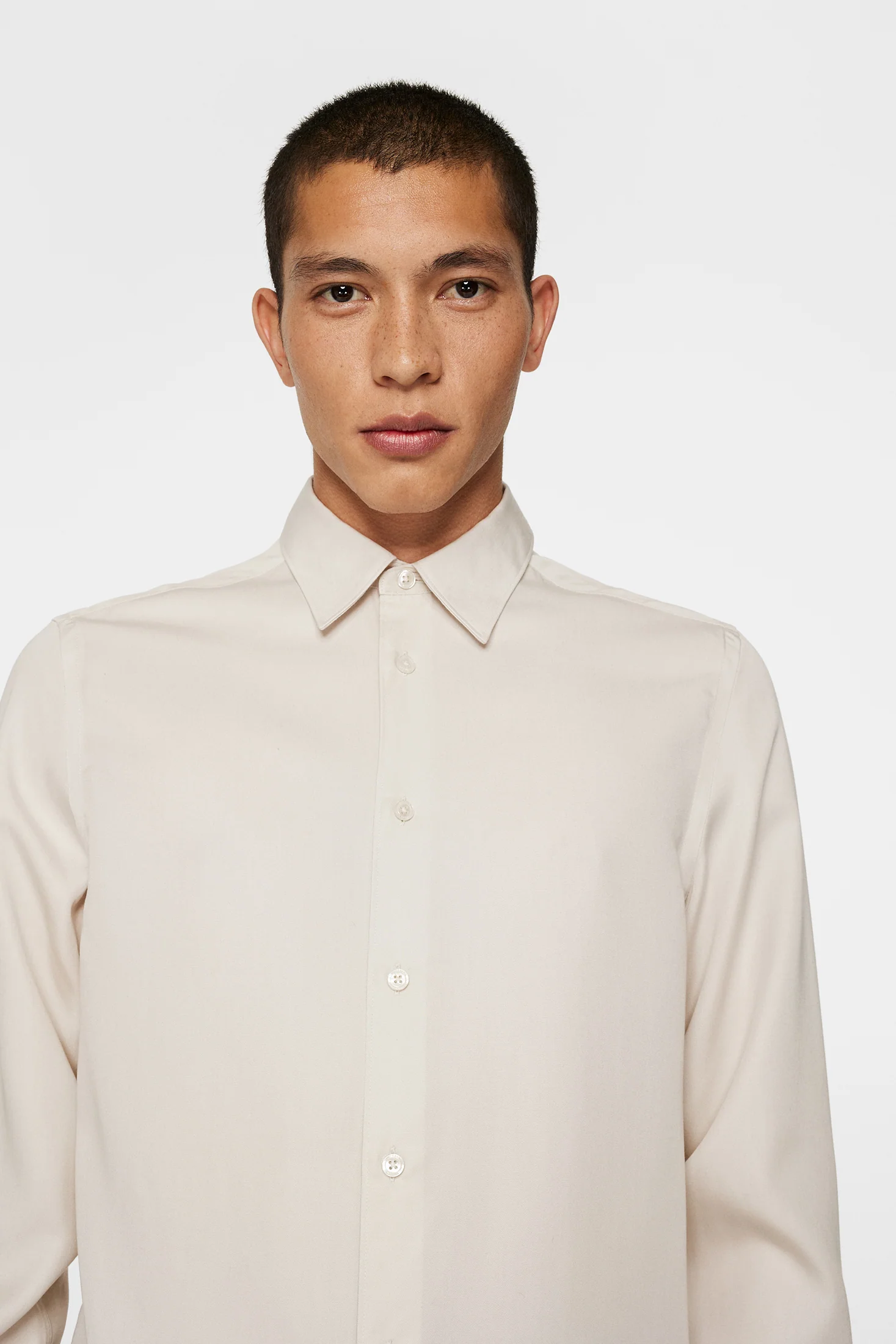 Slim LS Comfort Tencel Shirt / Moonbeam - Image 5