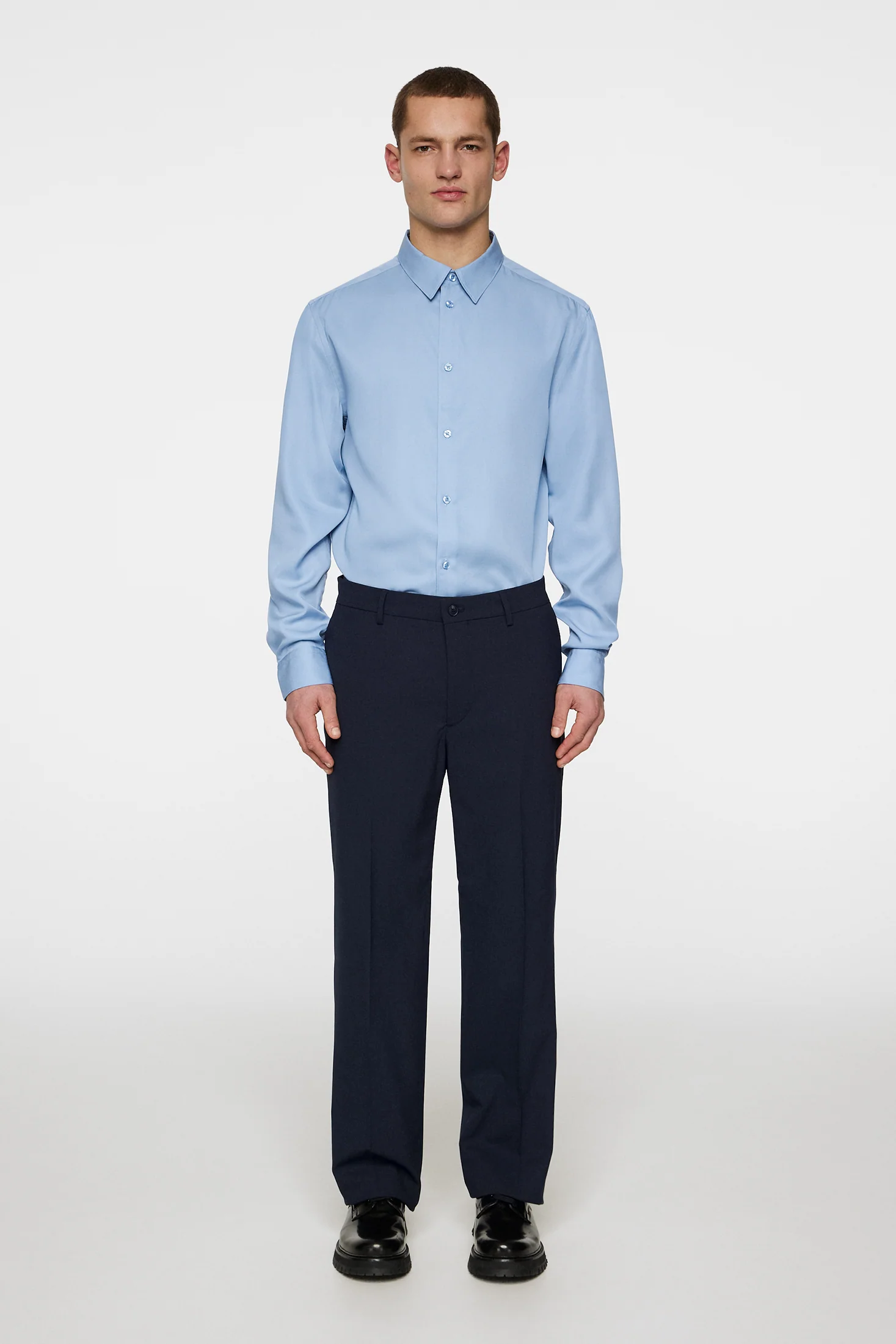 Slim LS Comfort Tencel Shirt / Rain Washed - Image 4