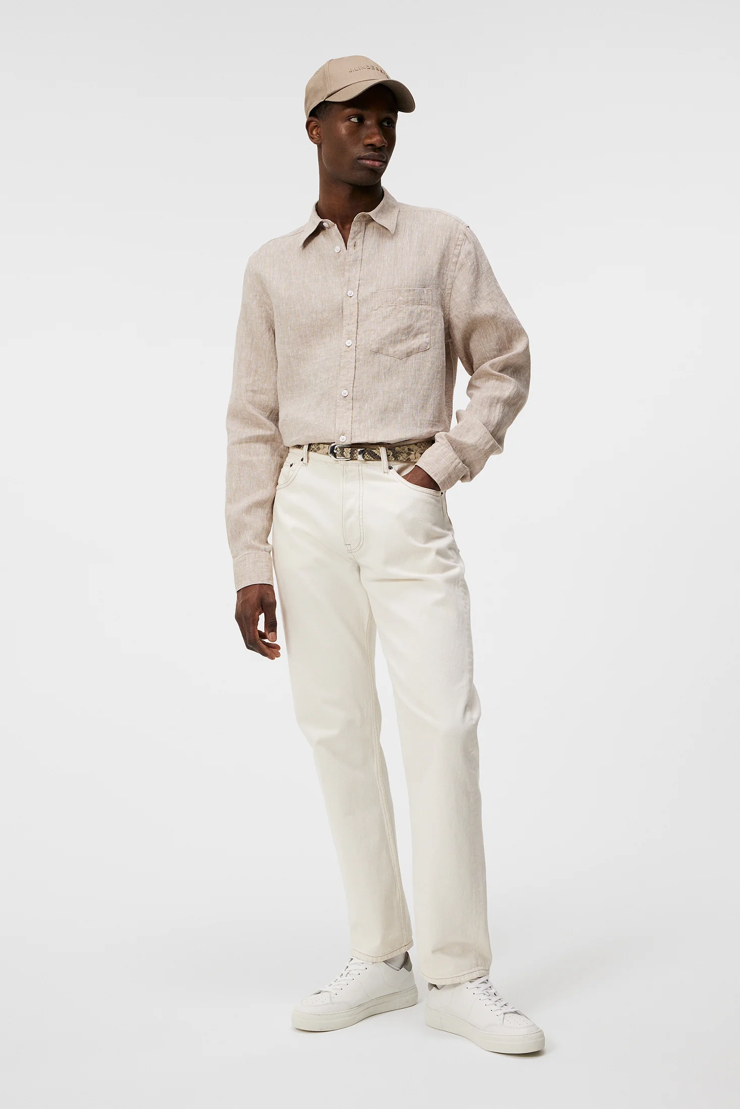 Slim LS Linen Melange Shirt / Batique Khaki - Image 4
