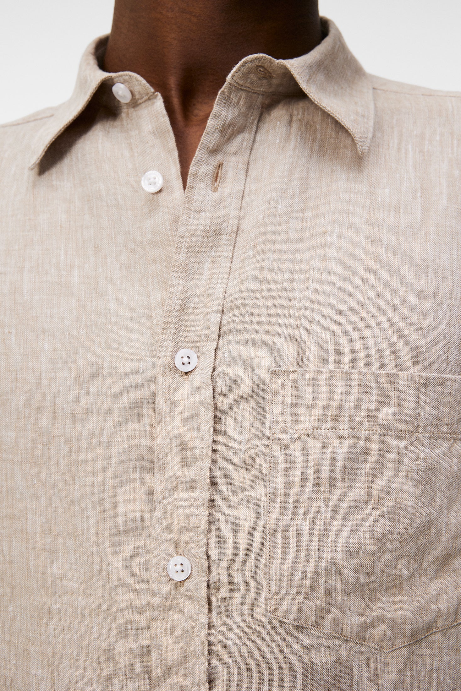 Slim LS Linen Melange Shirt / Batique Khaki - Image 6