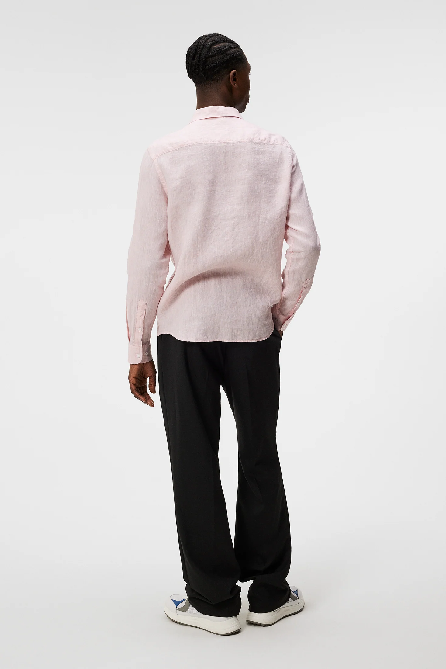Slim LS Linen Melange Shirt / Powder Pink - Image 3