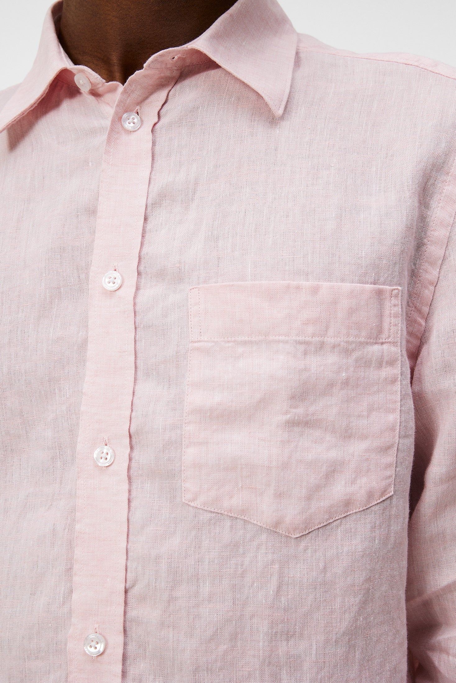 Slim LS Linen Melange Shirt / Powder Pink - Image 6