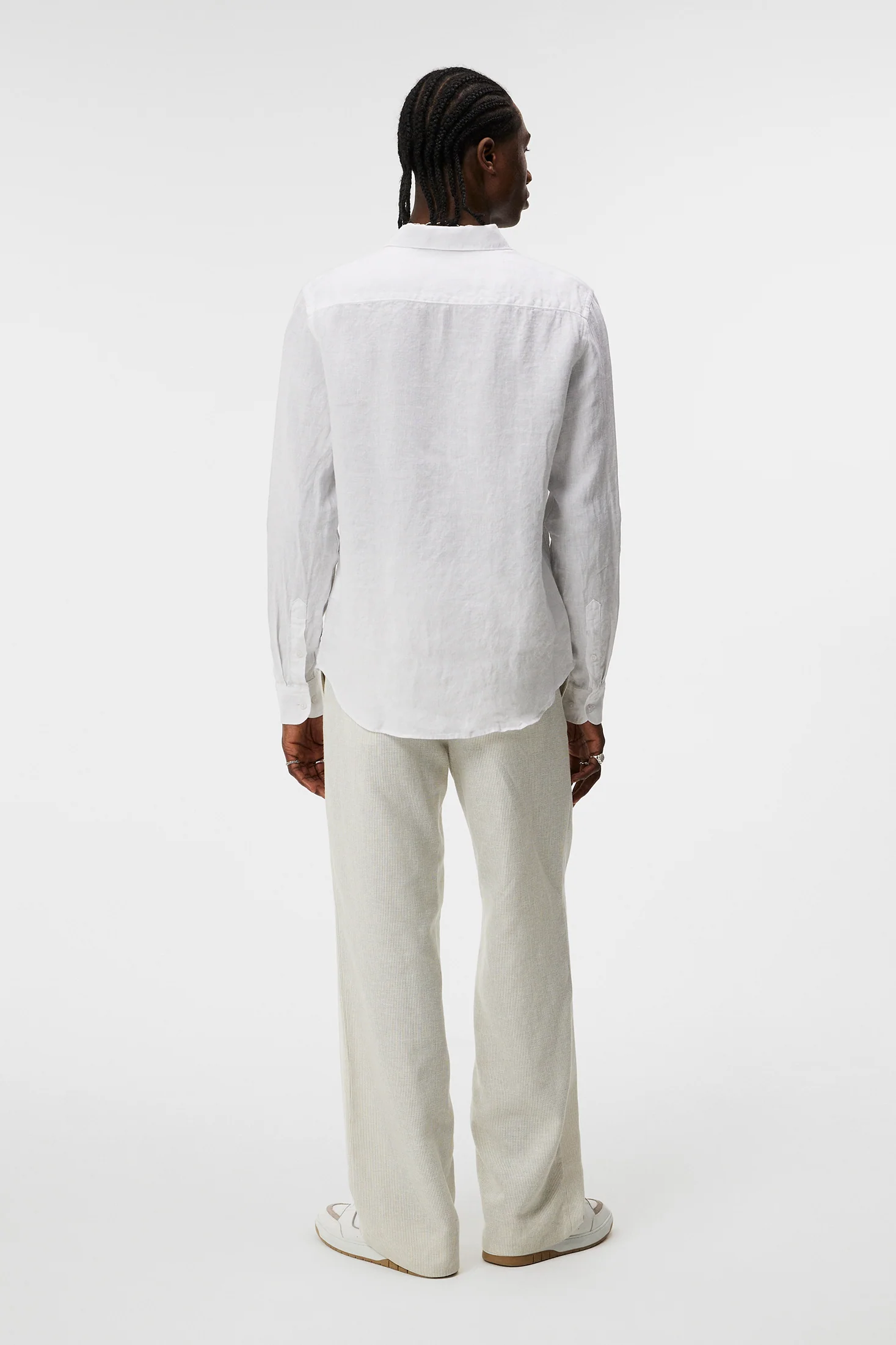 Slim LS Linen Melange Shirt / White - Image 3